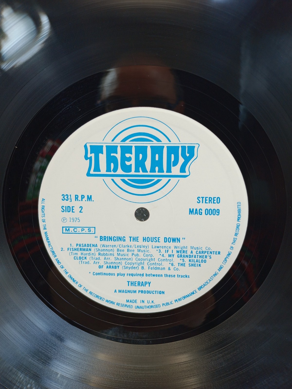 Therapy Bringing The House Down Record LP Vinyl 1975 Folk, World & Country
