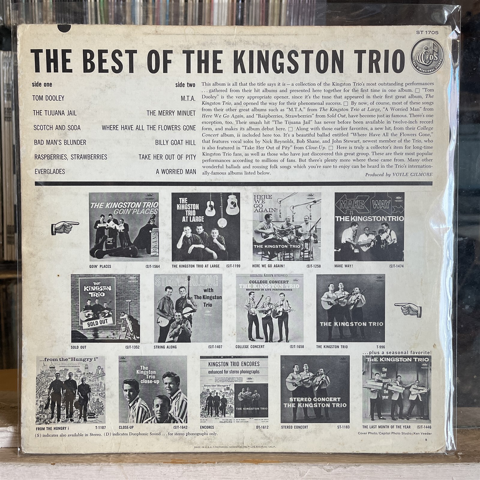 [FOLK/POP]~EXC LP~The KINGSTON TRIO~The Best Of The Kingston Trio~[1967~STARLINE