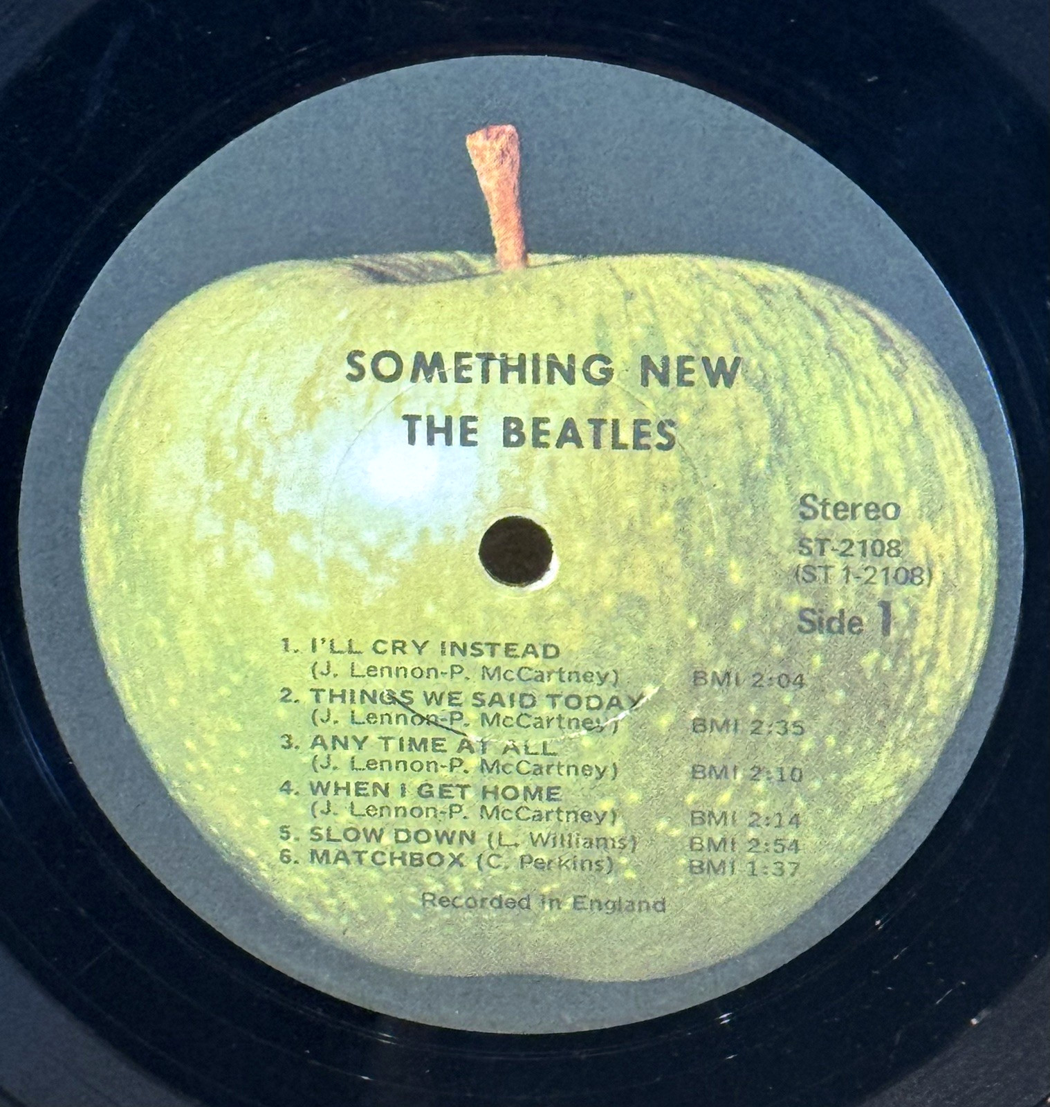 Vintage Beatles Something New Apple Label ST-2108 Stereo LP Vinyl Record Album