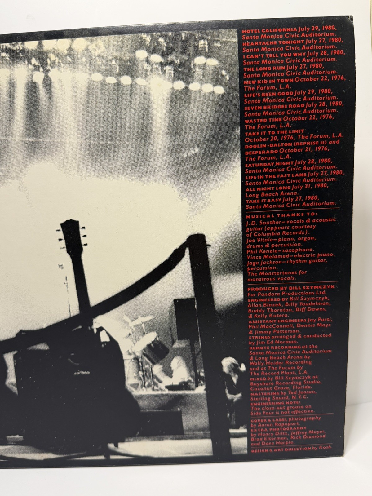 The “Eagles Live” 1980 Release Double Vinyl LP Includes Poster
