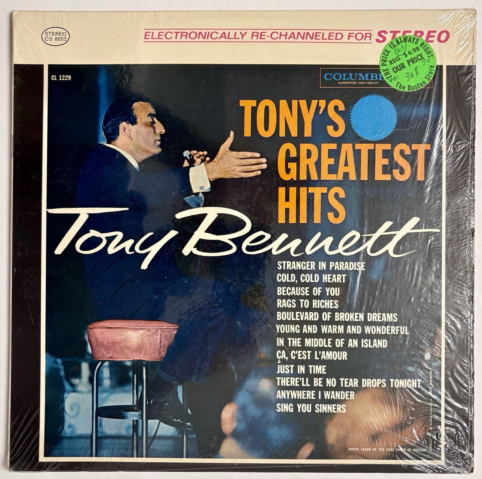 Tony Bennett ‎– Tony’s Greatest Hits – Vinyl LP ‘62 Columbia ‎CS 8652 1st Stereo