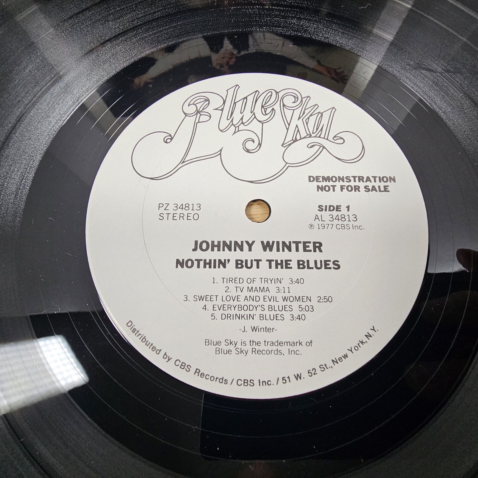 Johnny Winter Nothin’ But The Blues Blue Sky White Label Demo Promo