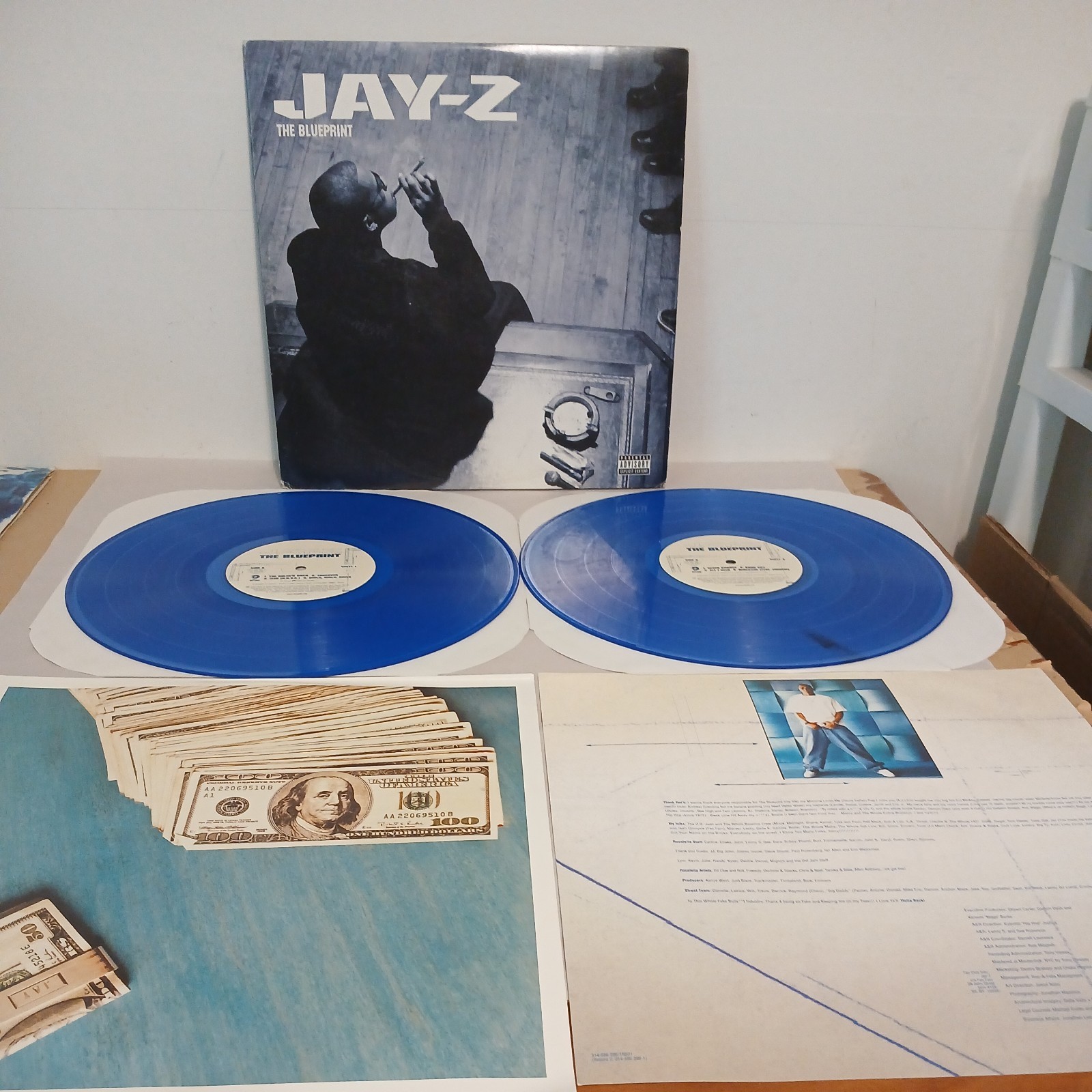 Jay-Z The Blueprint 2lp Blue Vinyl 2001 1st PROMO Press LIMITED W/Insert VG+/NM-