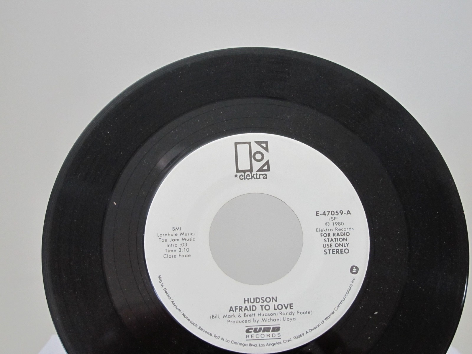 45 RECORD – HUDSON – AFRAID TO LOVE