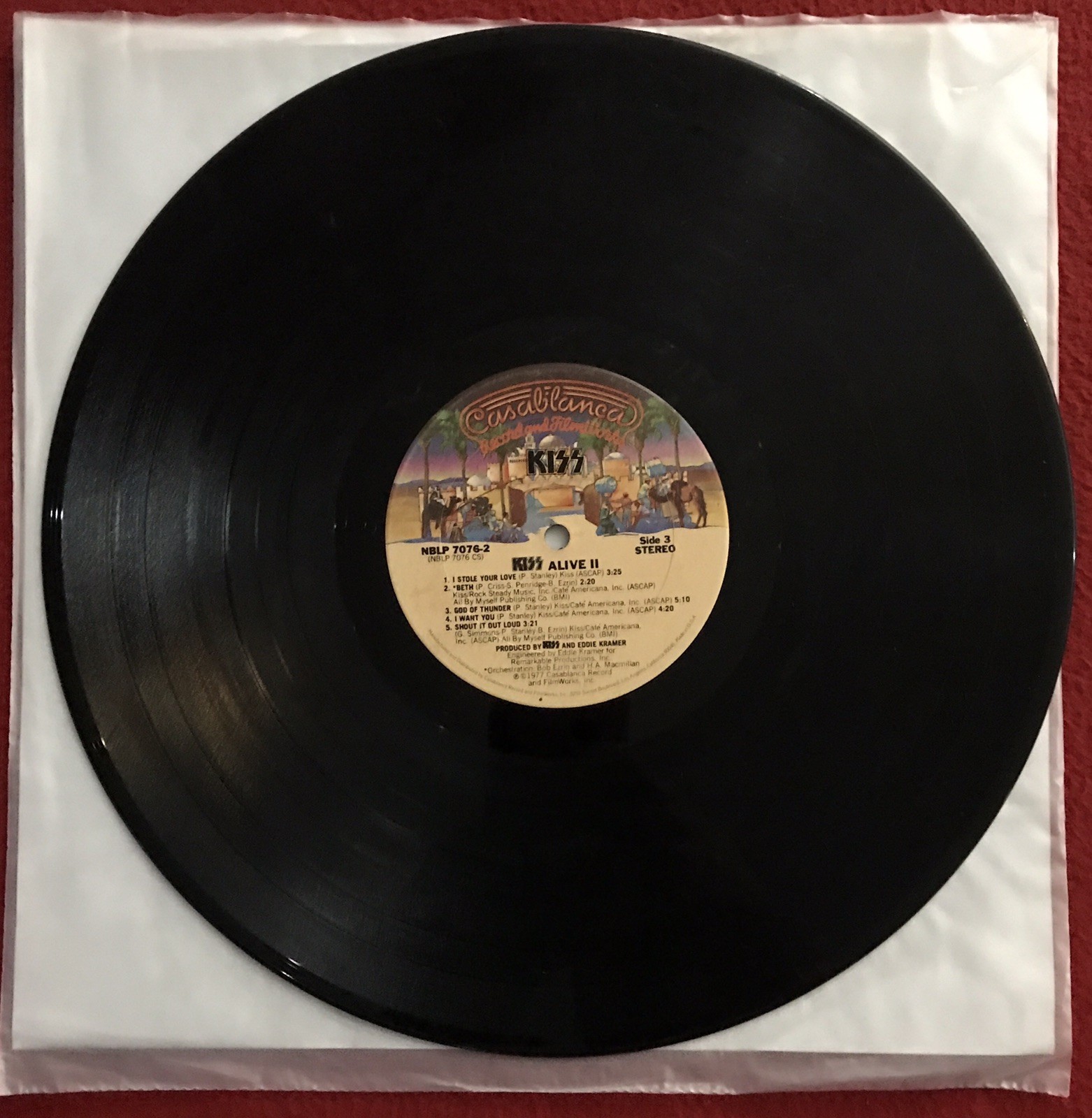 KISS Alive II (RECORD 2 Only) Casablanca NBLP 7076 EX Replacement Record (1977)