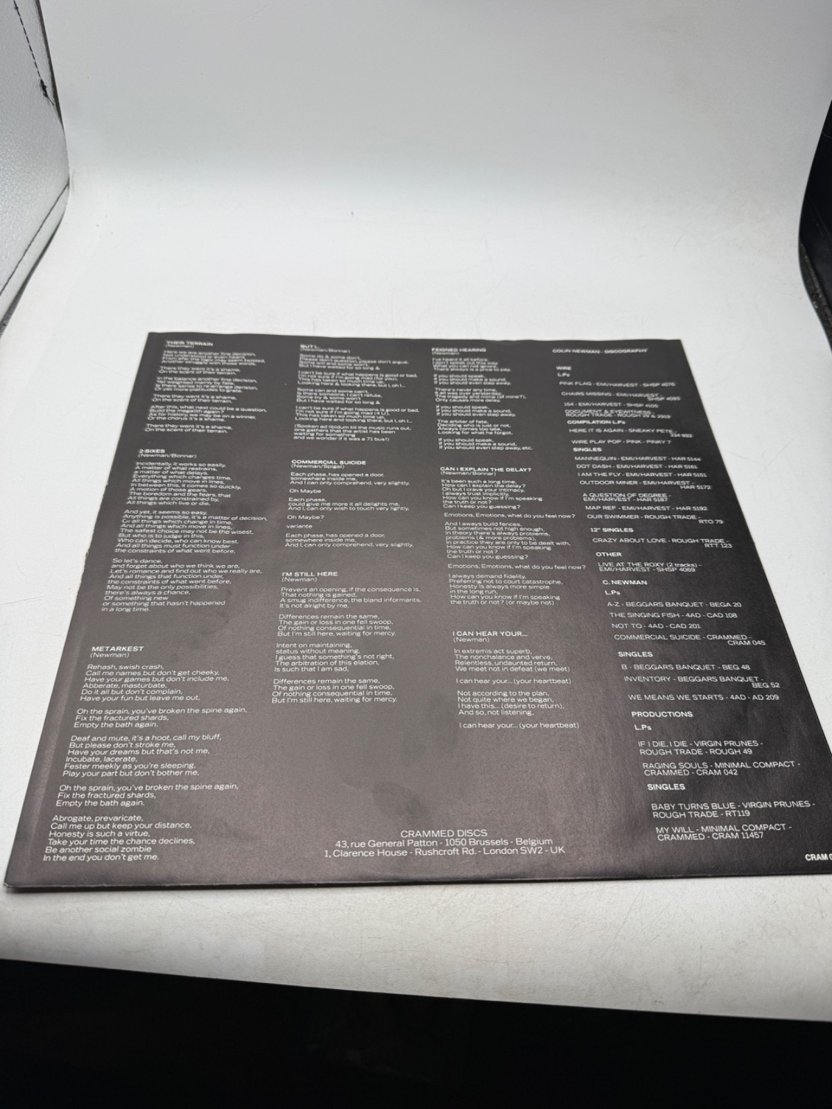 Colin Newman Commercial Suicide Vinyl Record Made in the United Kingdom
