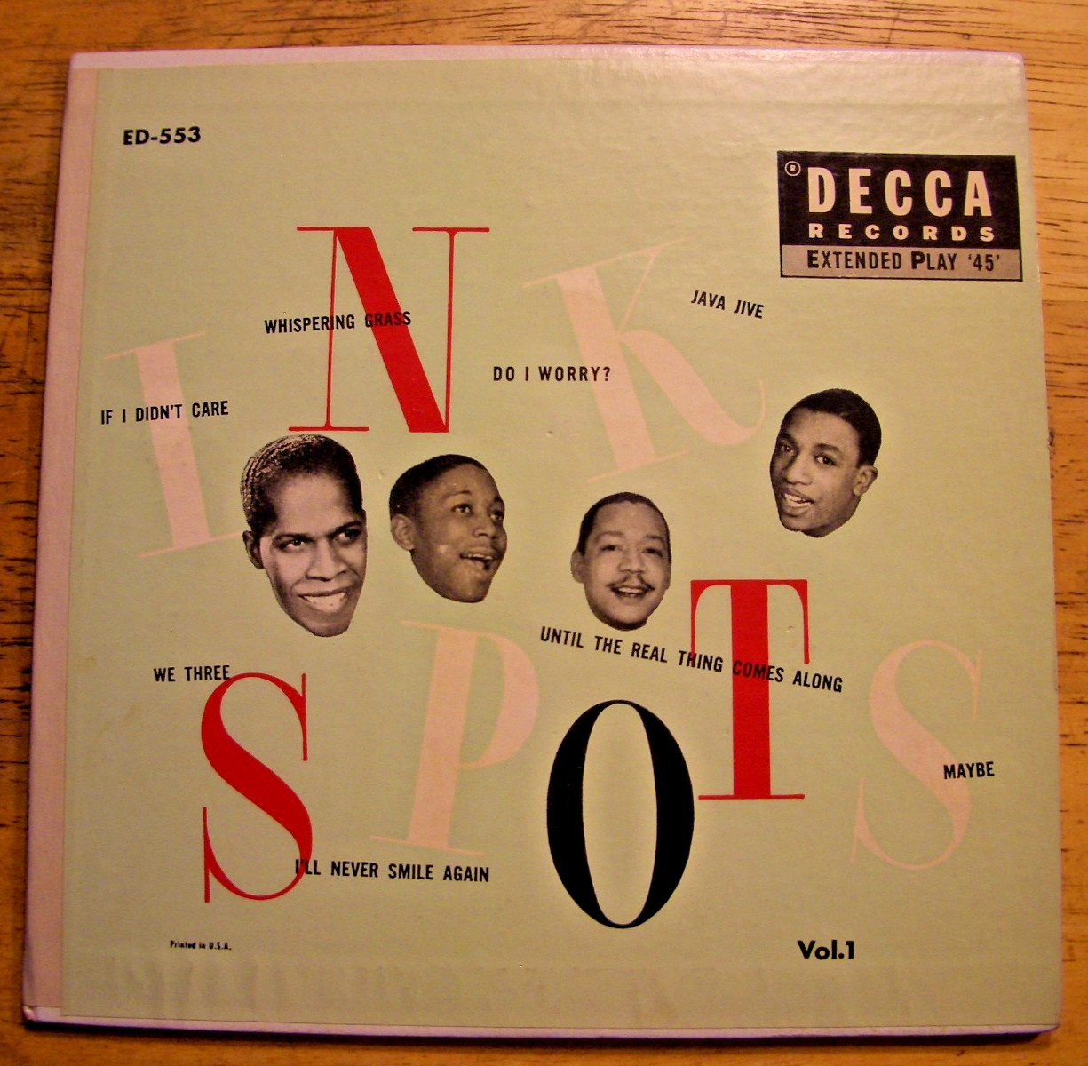 INK SPOTS ~ SELF TITLED VOL.1 ~ 1954 ~ 45 RPM EP ~ 2 RECORDS EX COVER NM