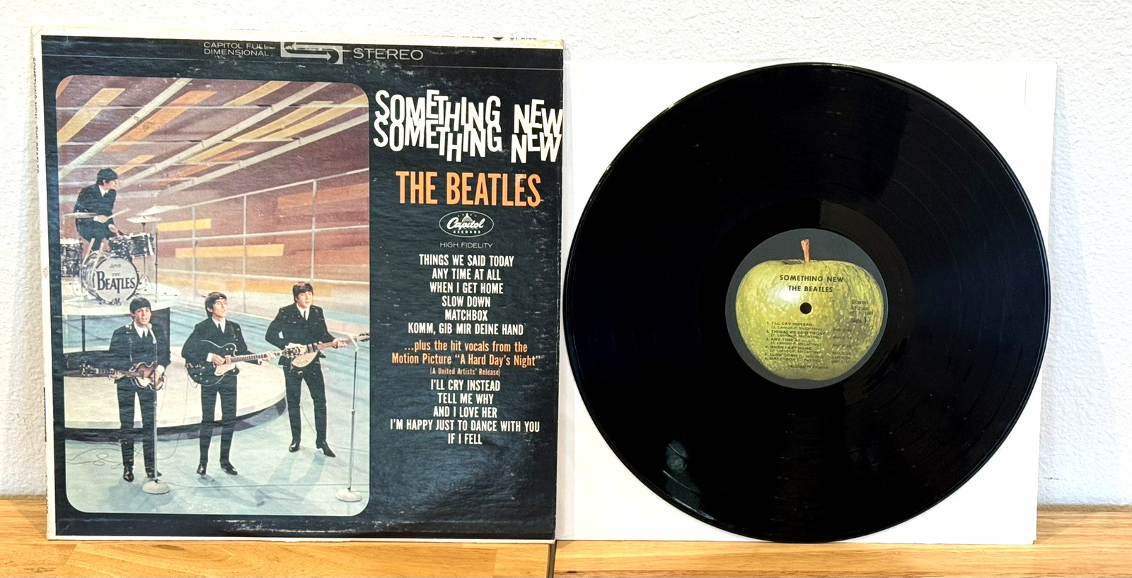Vintage Beatles Something New Apple Label ST-2108 Stereo LP Vinyl Record Album