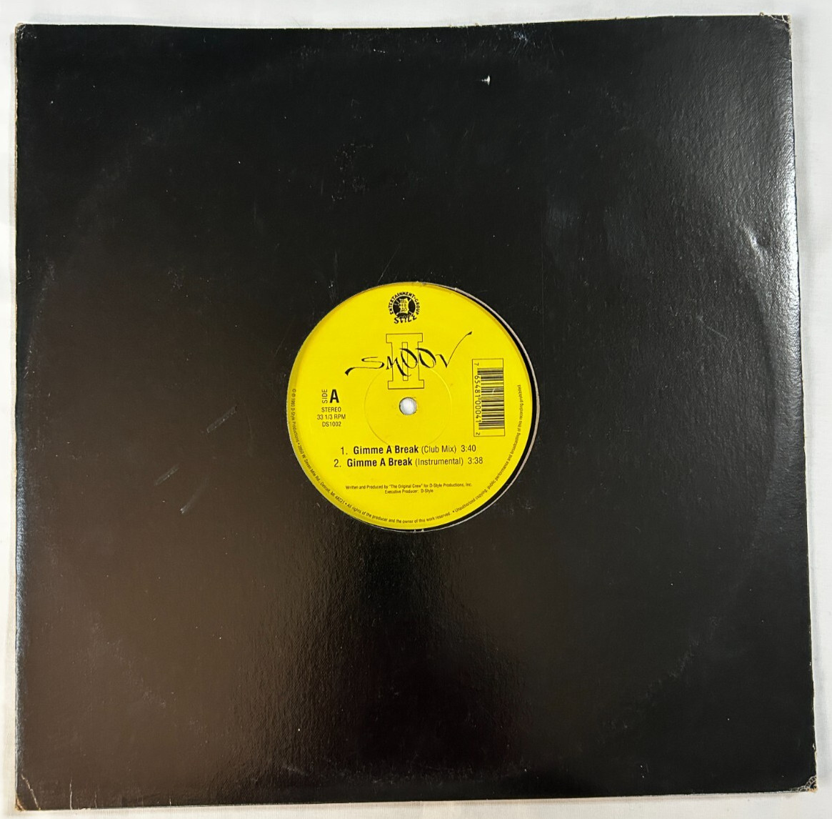 SMOOV II 1993 Gimme A Break 12″ D-Style DS1002 Maxi-Single / Hip-Hop / Near Mint