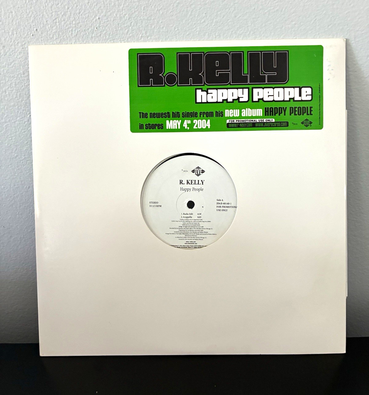 R. Kelly Happy People 12″ Black Vinyl Promo Single Jive 2004 JDAB-46601-1