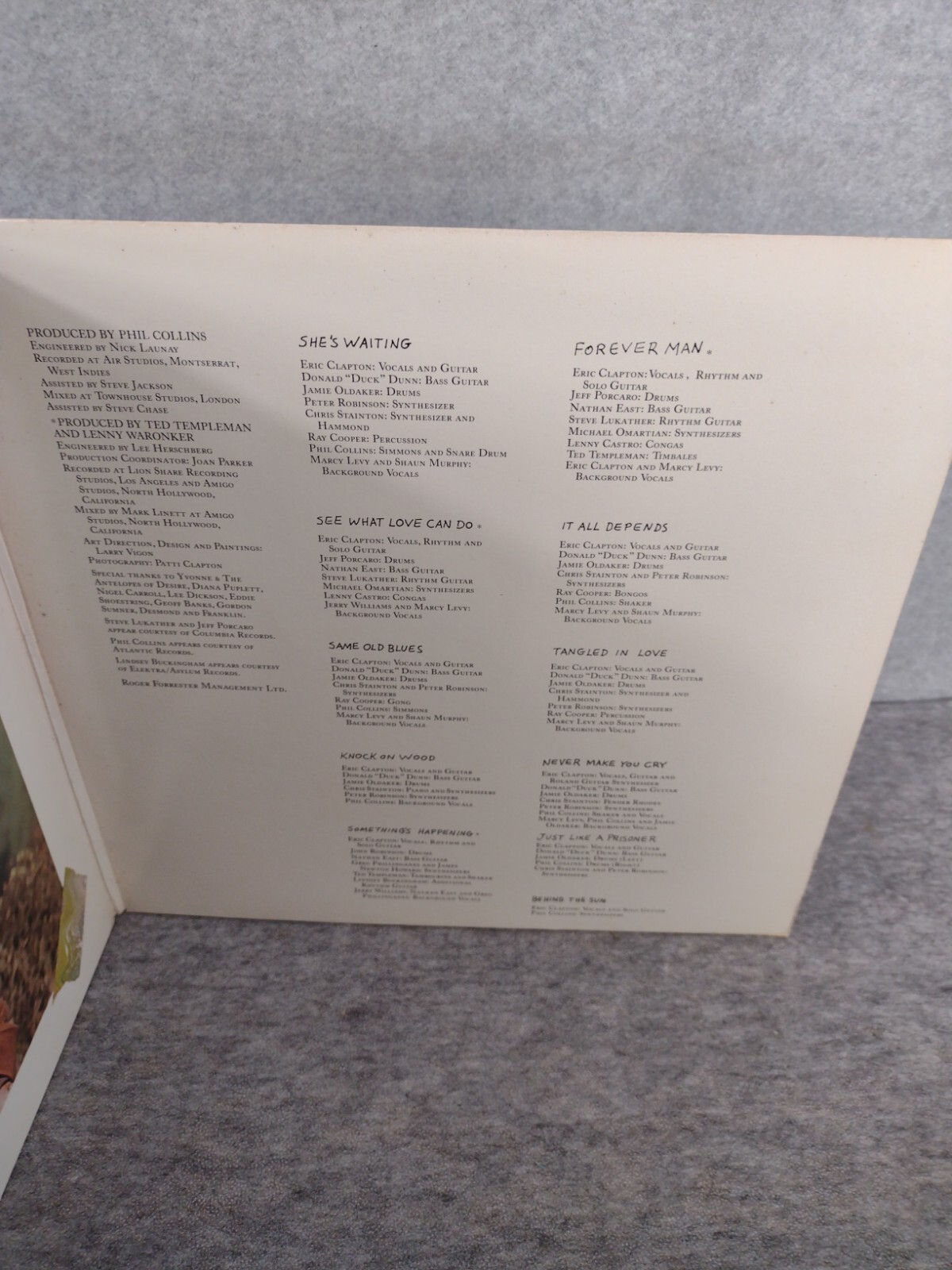 Vinyl LP 1985 Eric Clapton – Behind The Sun Duck Records (2) – 9 25166-1