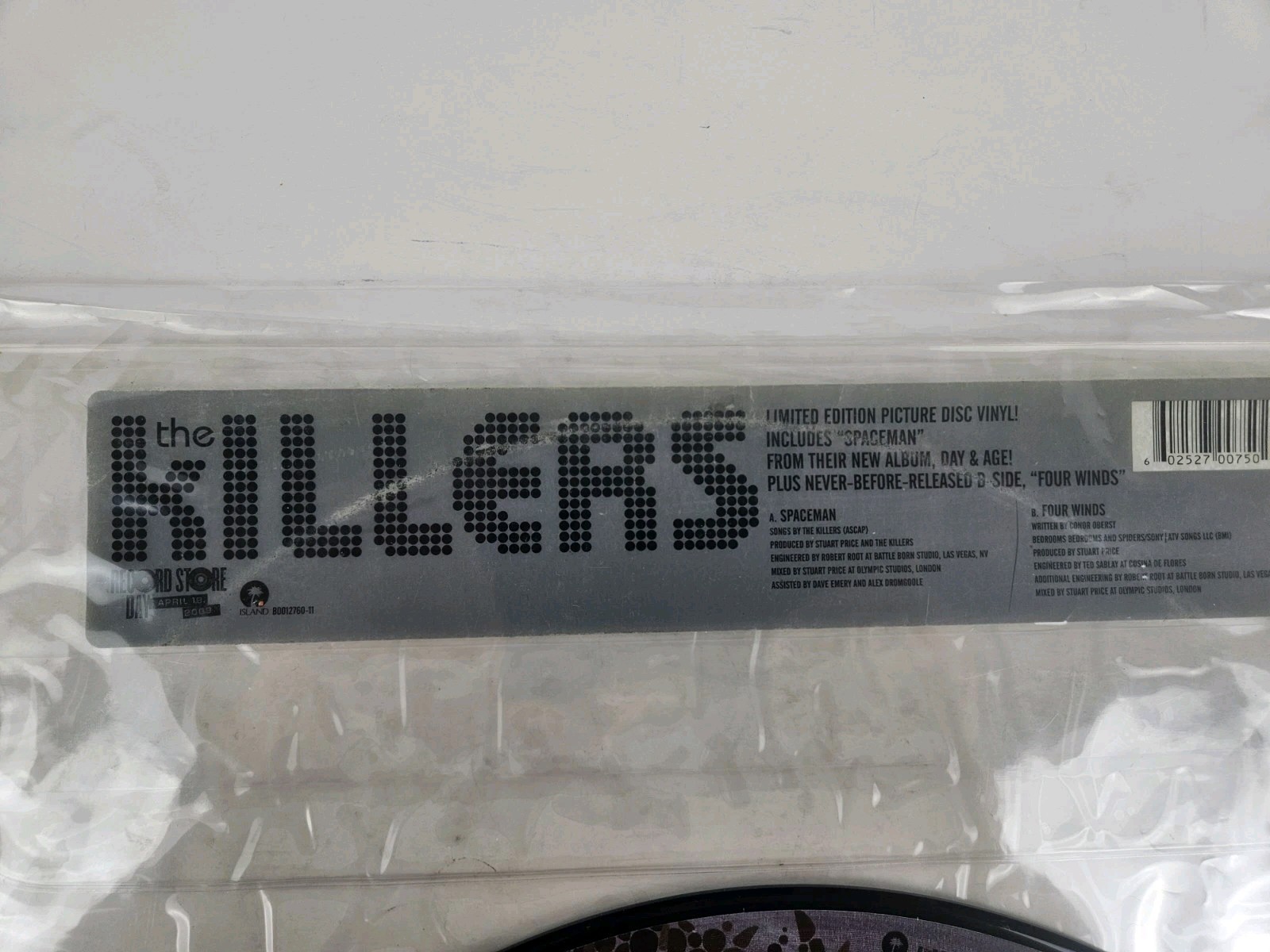 THE KILLERS “Spaceman” 2009 RSD Limited Edition 12″ Picture Disc Island Records