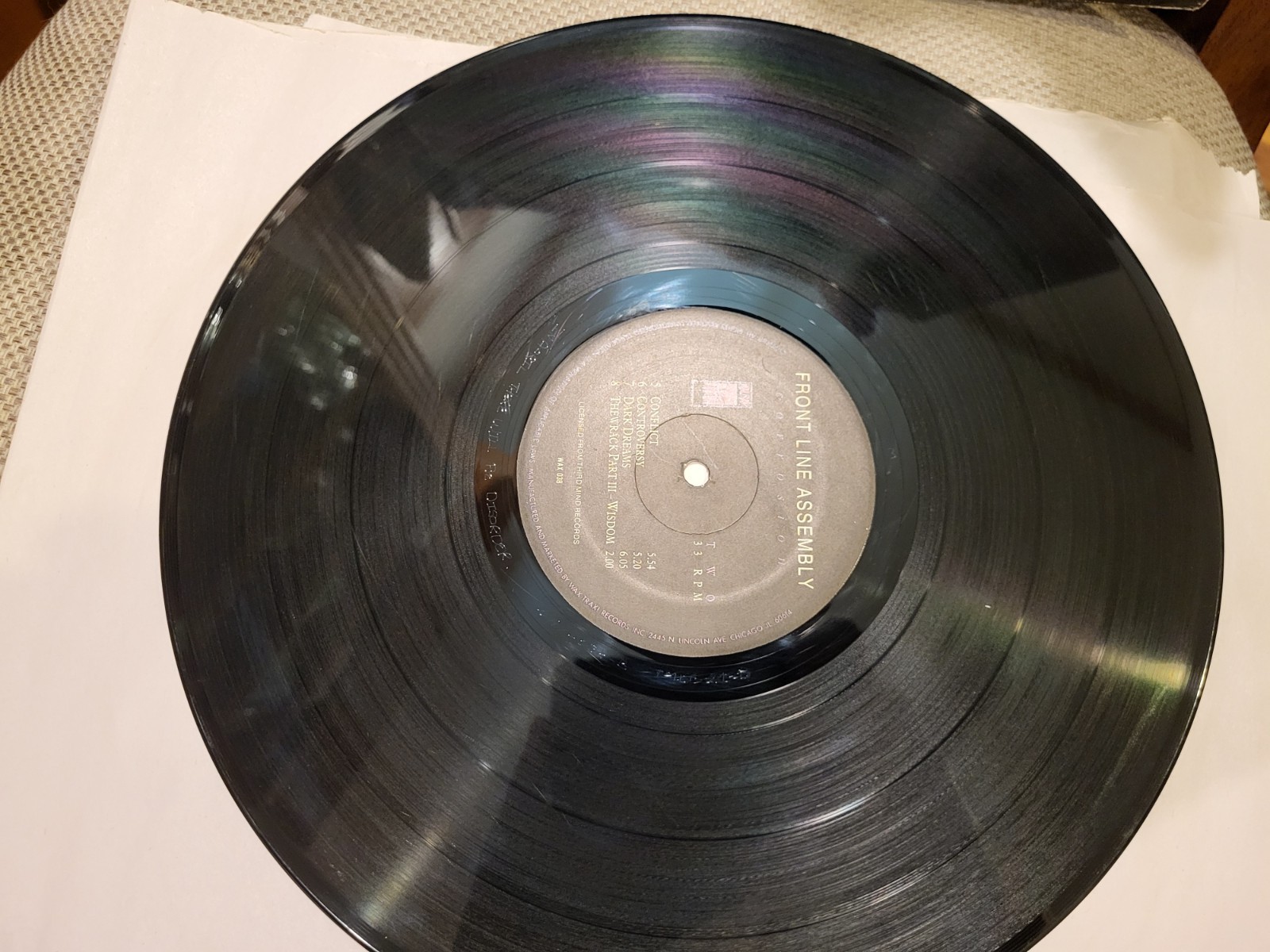 Front Line Assembly Corrosion LP Wax Trax WAX 038 NM Vinyl VG Cover 1988