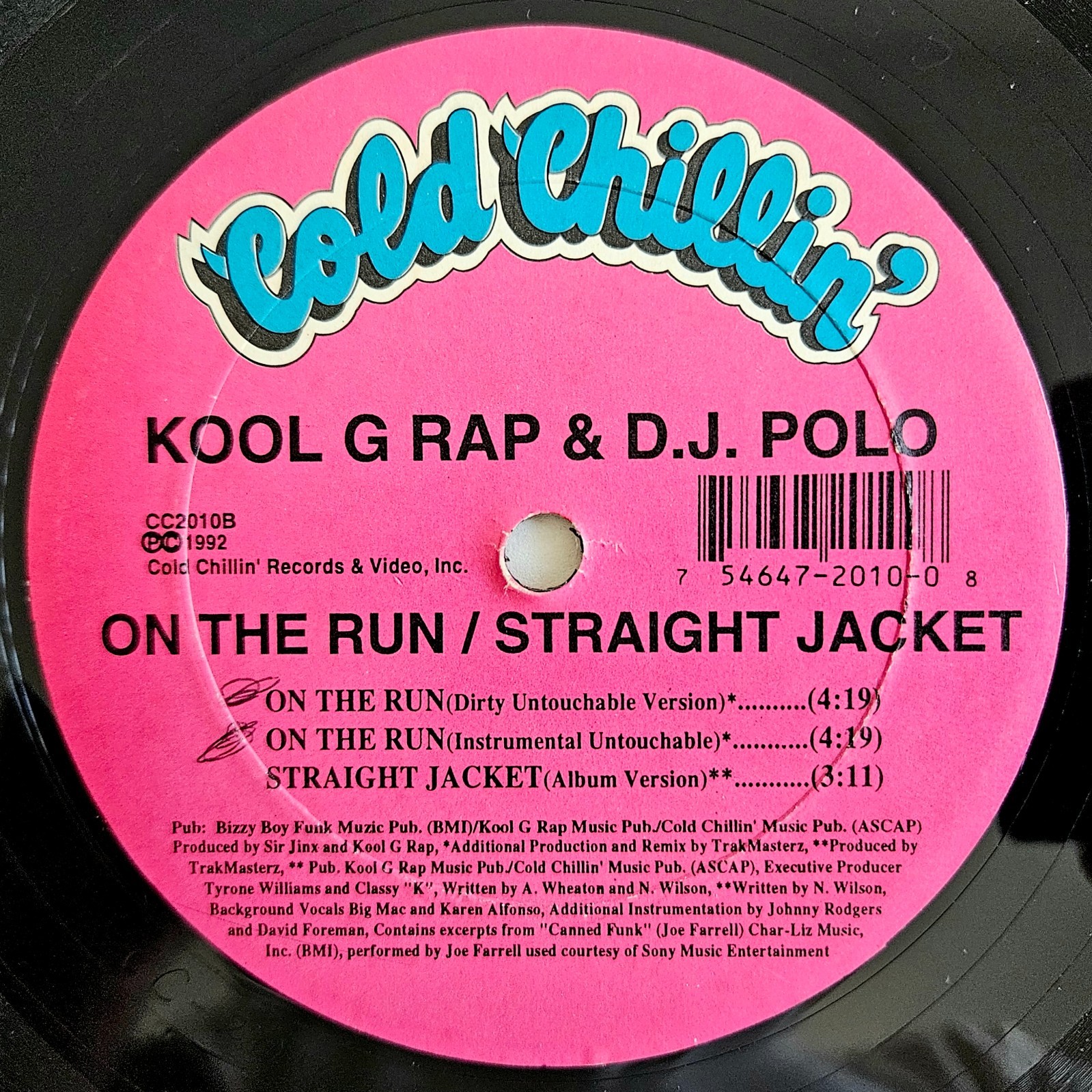1992 – KOOL G RAP & D.J. POLO – ON THE RUN / STRAIGHT JACKET – COLD CHILLIN’ OG