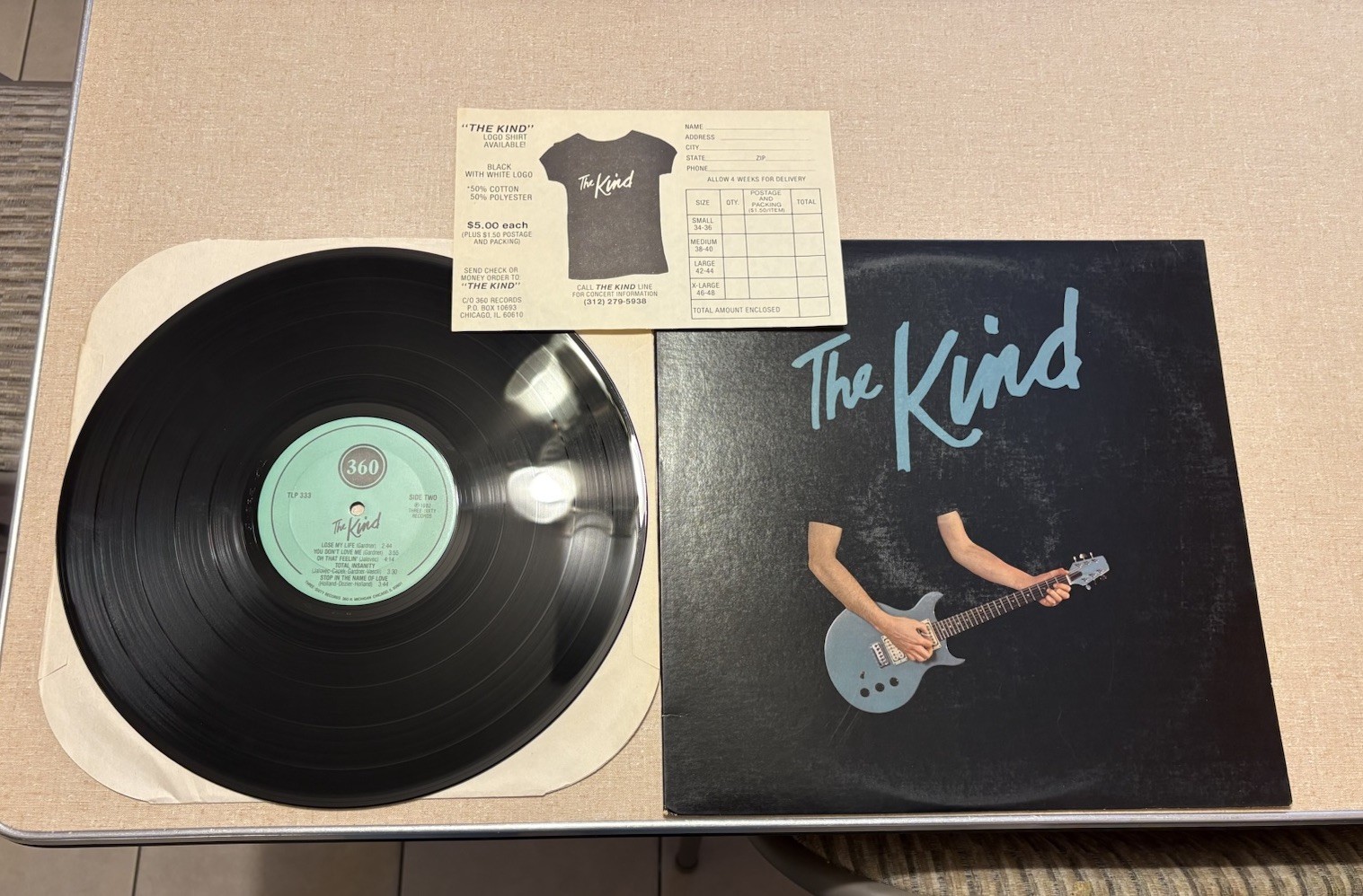 The Kind Debut LP w/ORDER FORM INSERT 1982 Chicago Power Pop 360 Records VG+/VG+