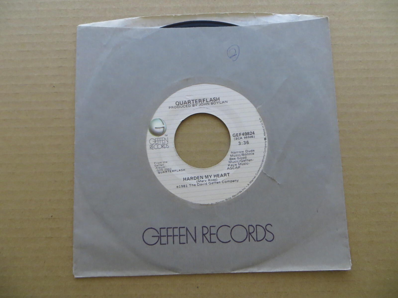 Quarterflash – Harden My Heart – 1981 – Geffen Records GEF49824 7″ Single VG+