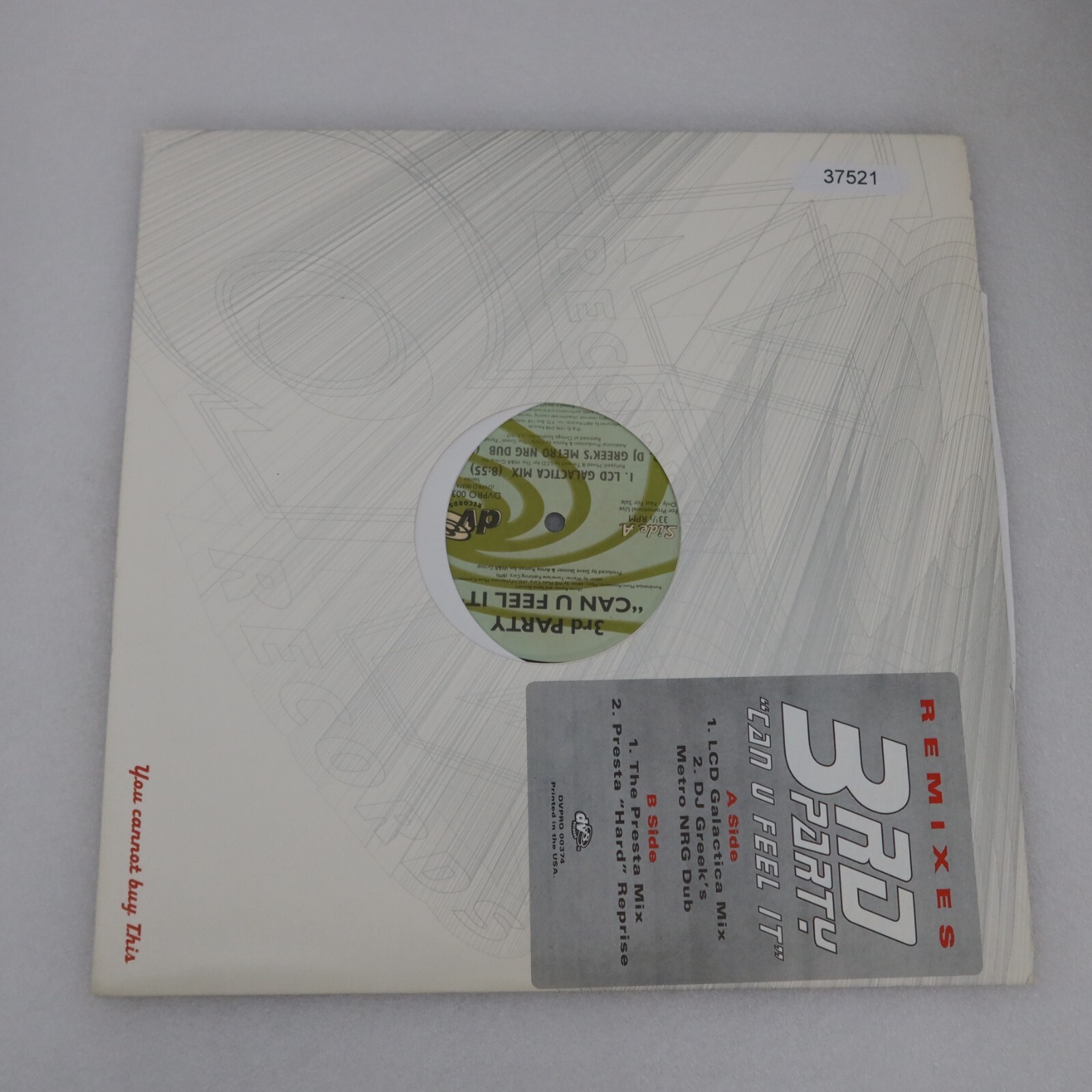 3Rd Party Can U Feel It PROMO SINGLE Vinyl Record Album