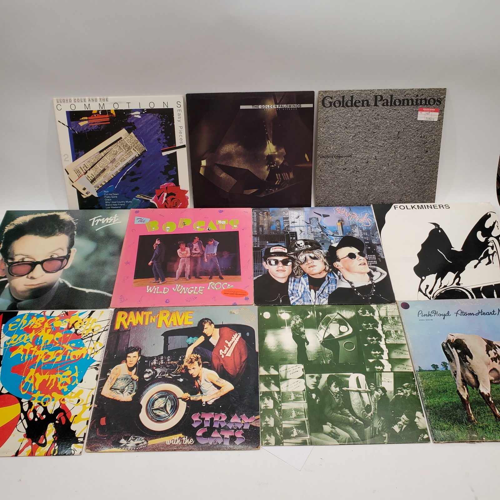 Lot of 12 70s/80s Vinyl Elvis Costello Pink Floyd Bopcat Rolling Stones+ UK/US