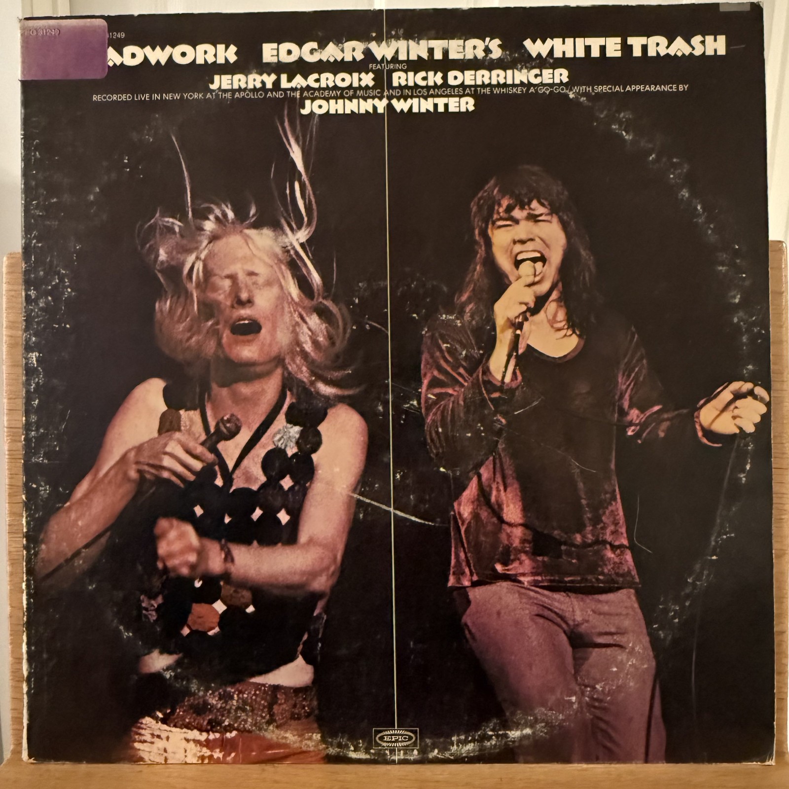 Edgar Winter’s White Trash Roadwork Vinyl 2 LP Epic PEG 31249 Rick Derringer EX