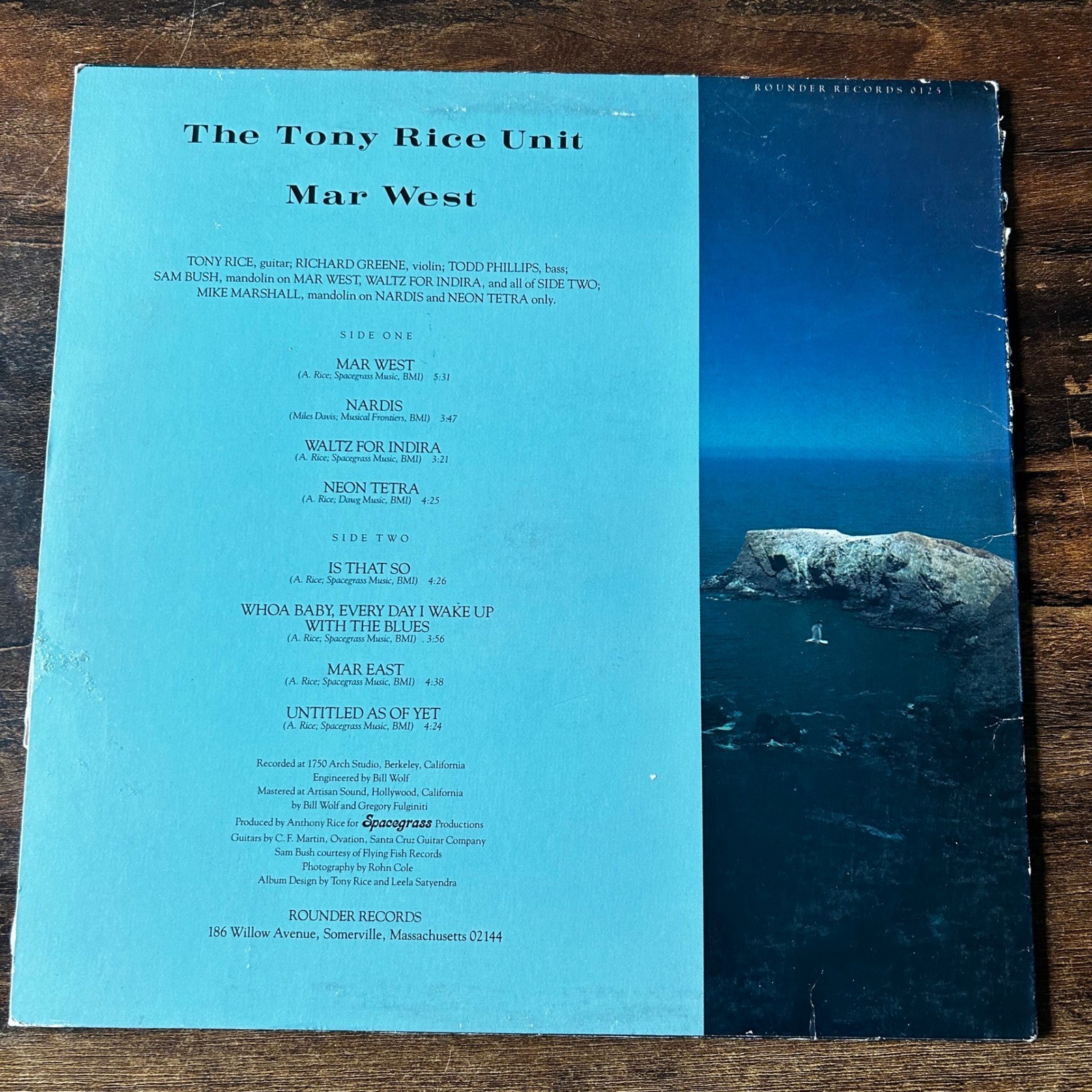 The Tony Rice Unit Mar West Vinyl LP 1980 Rounder Records 0125 Bluegrass Jazz