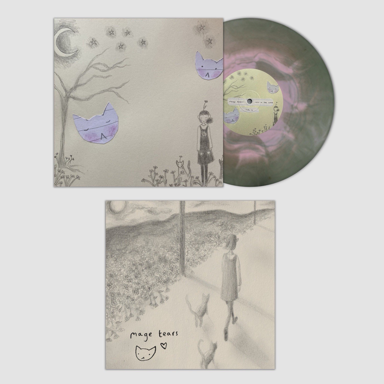 SIGNED Mage Tears – Cats In The Cold Pink Burch Moss Vertigo Vinyl VV IN HAND✅