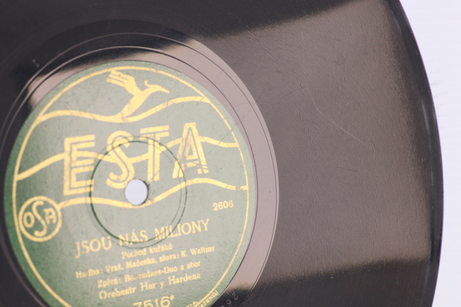 Harry Hardena – Cigareta / Jsou Nás Miliony – 10″ 78 rpm Record 7516 Czech RARE