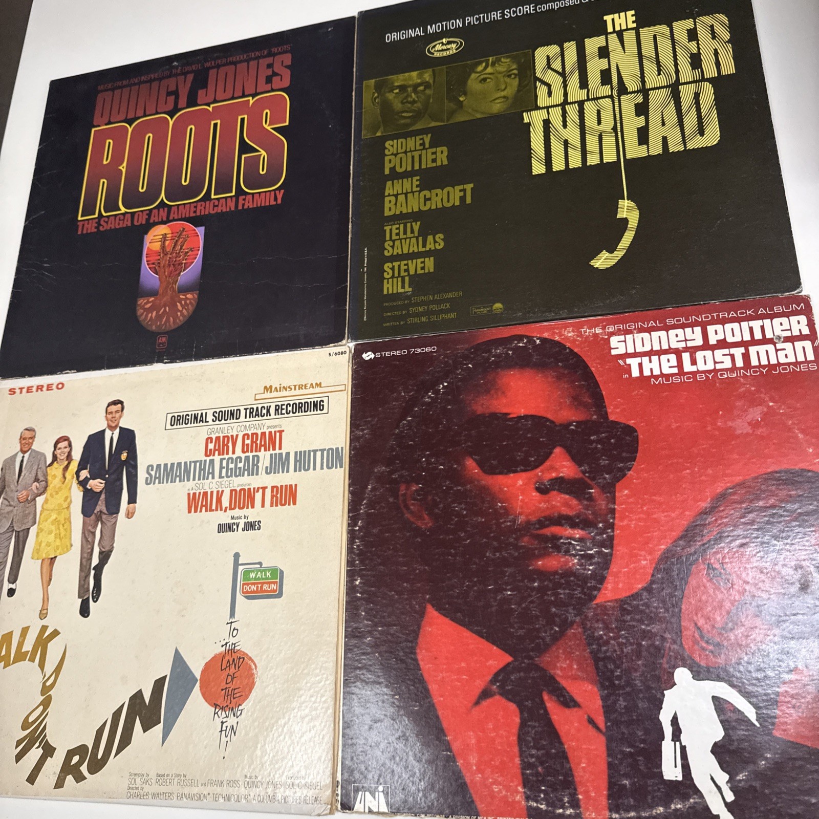 4 Soundtrack Vinyl LP QUINCY JONES Roots Slender Thread Last Man Walk Don’t Run