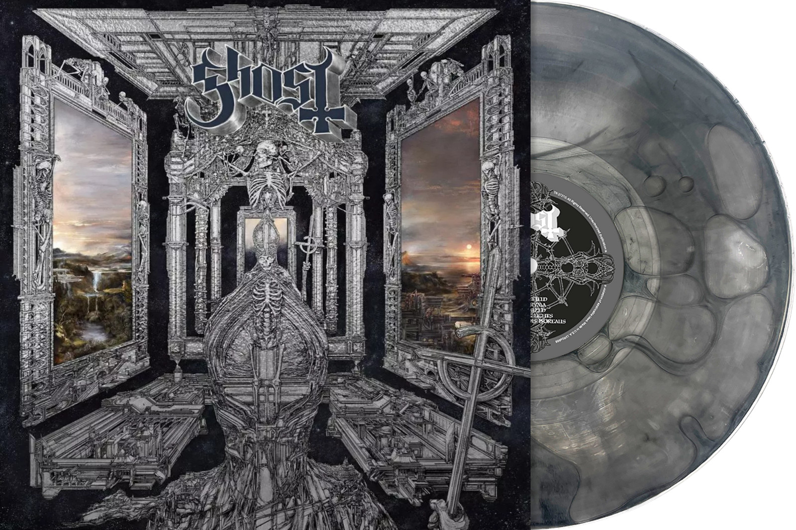 GHOST – SKELETA Oxidized Metallic Silver Liquid Filled Vinyl Bad World IN HAND
