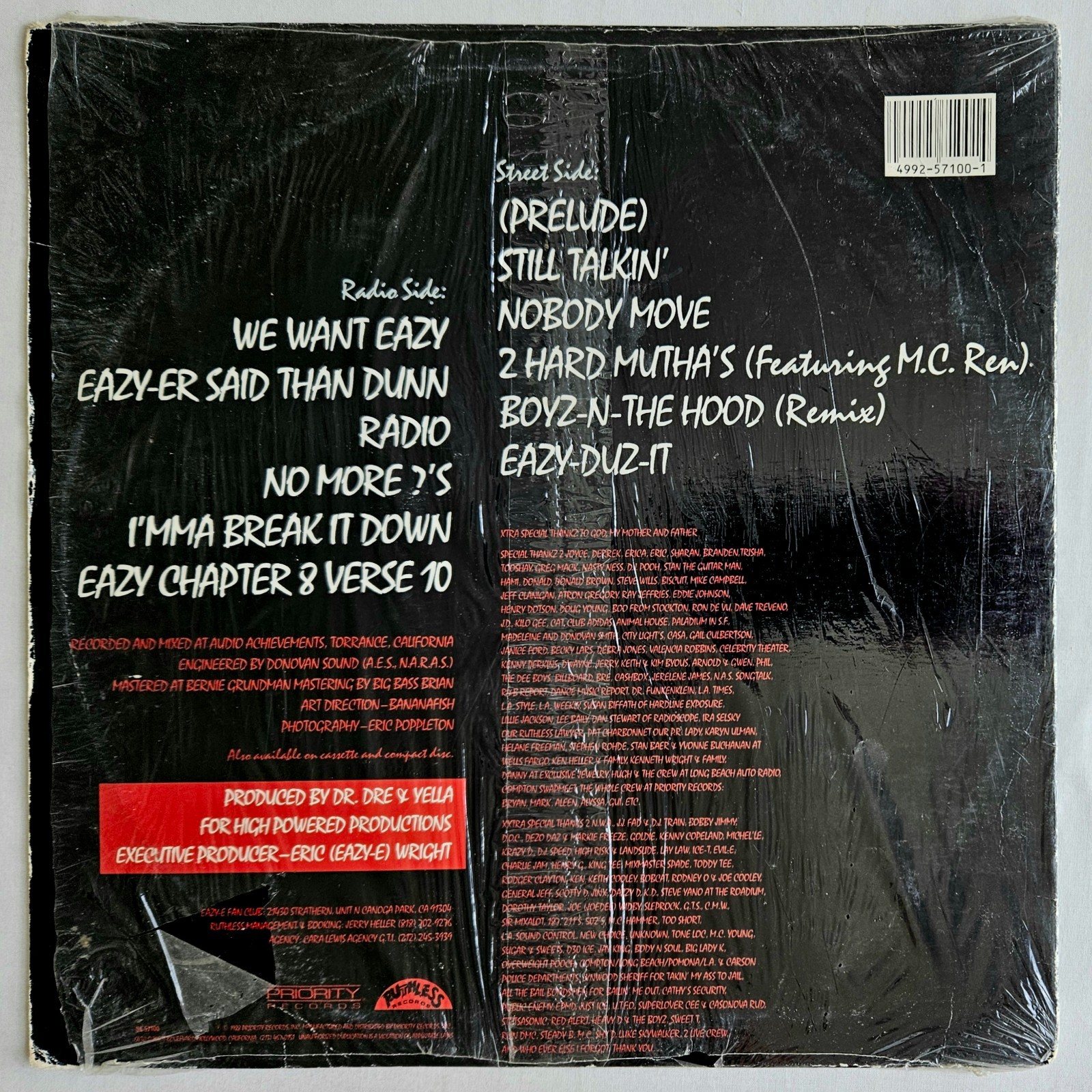1988 – EAZY-E – EAZY-DUZ-IT LP – RUTHLESS RECORDS ORIGINAL PRESS – DR. DRE N.W.A