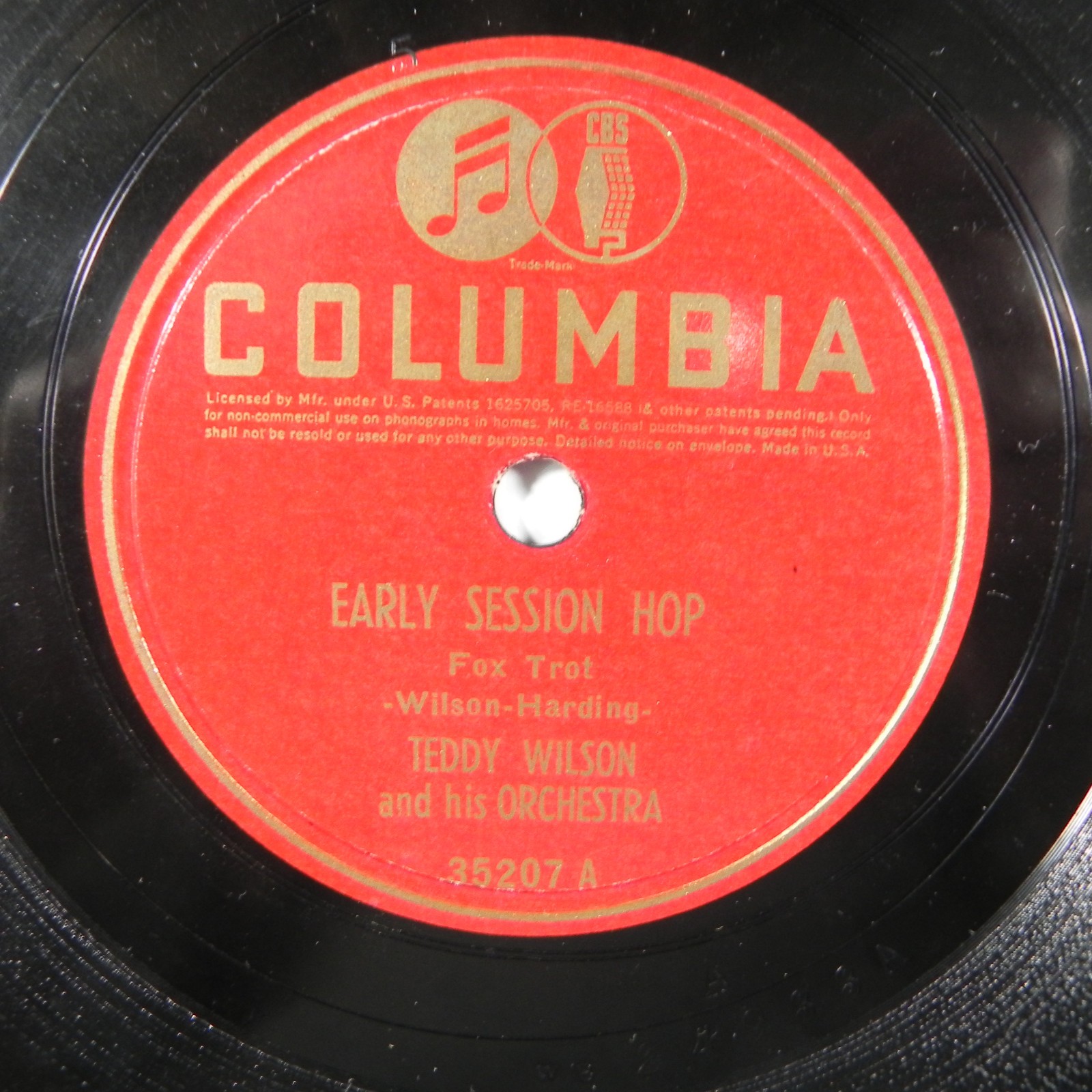 Teddy Wilson – Early Session Hop / Lady Of Mystery 1939 Columbia 35207 78 RPM