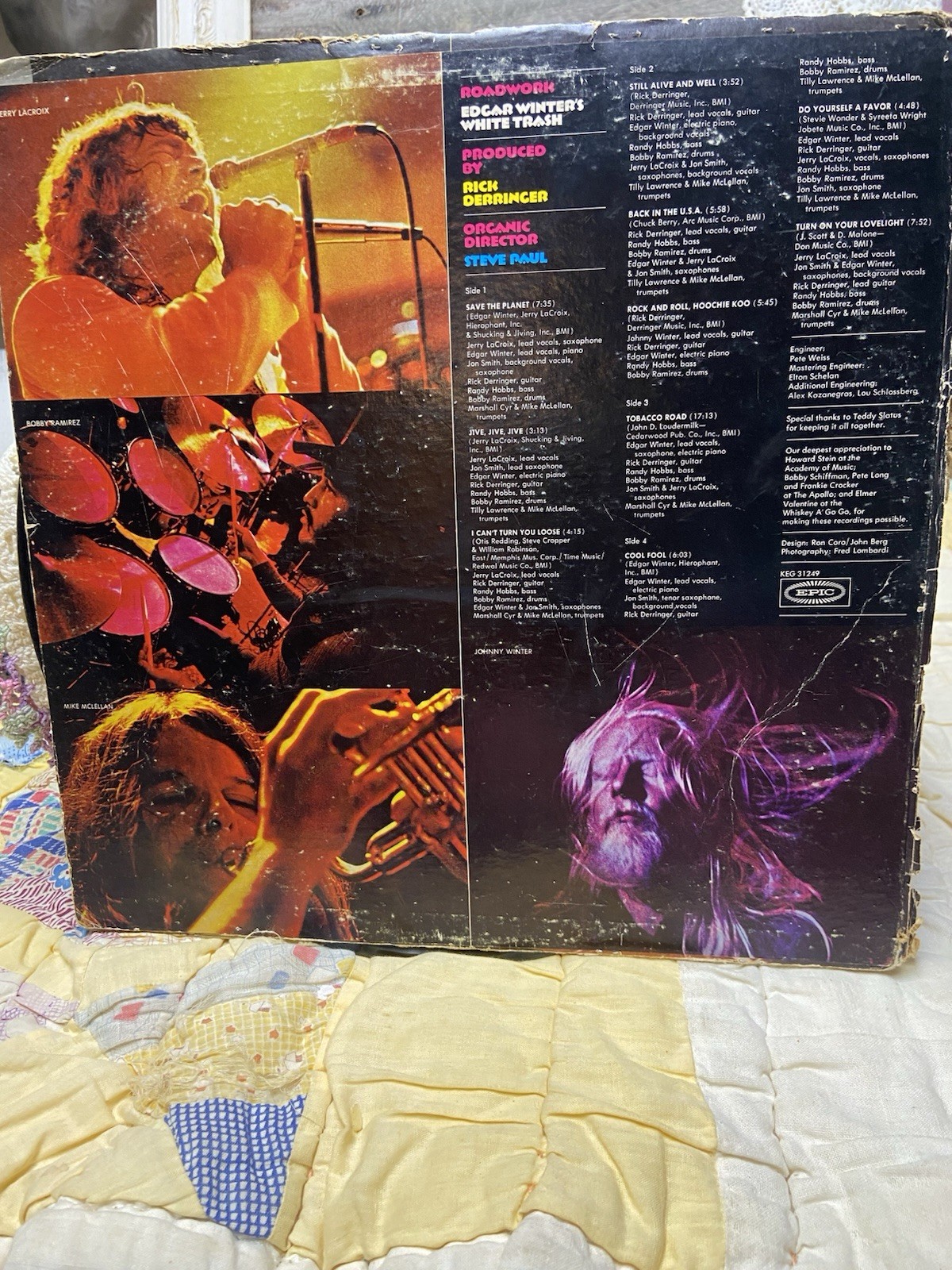 Edgar Winter’s White Trash Roadwork Epic 1972 Rick Derringer Vintage Vinyl