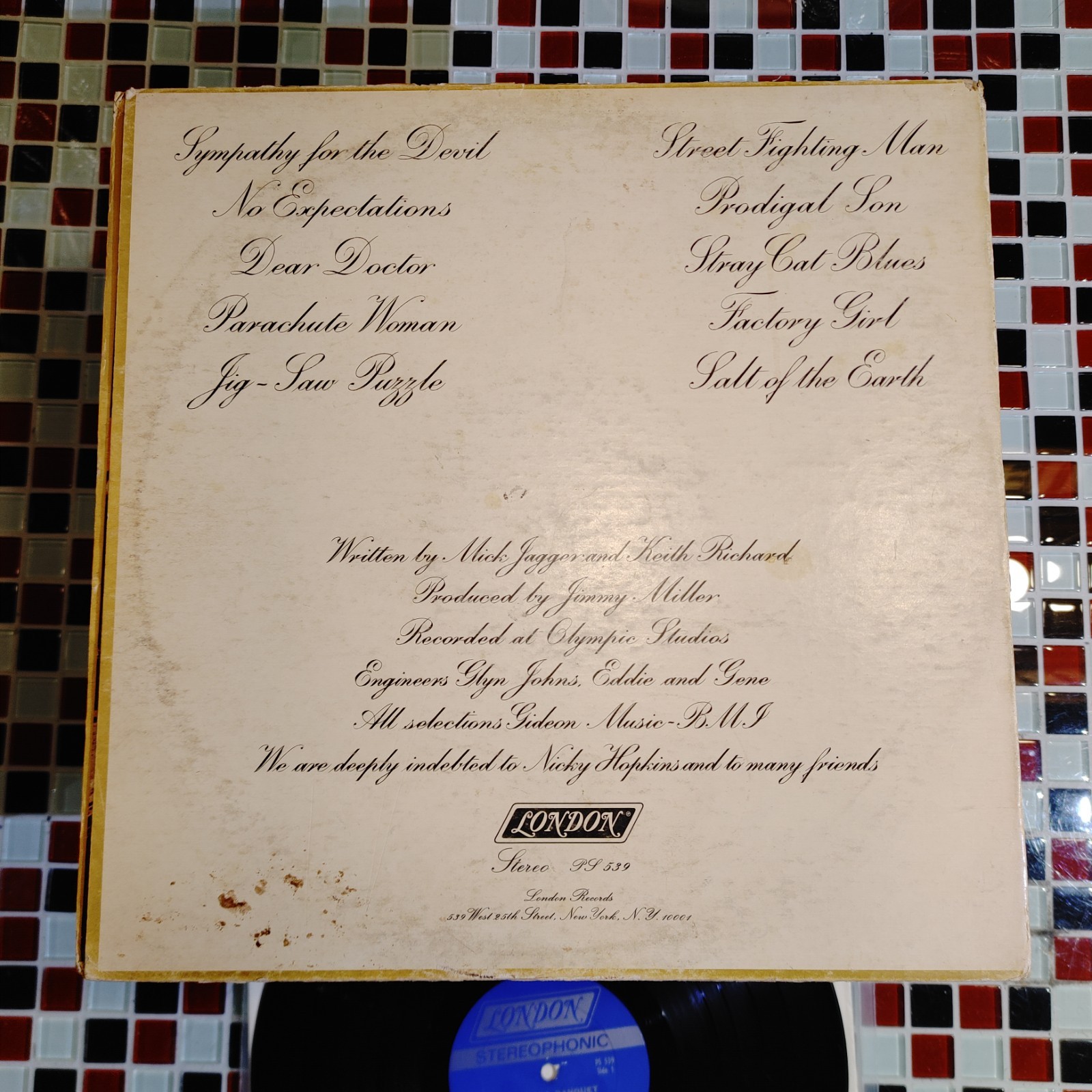 The Rolling Stones ~ Beggars Banquet ~ London PS 539 LP Stereo Vinyl Record