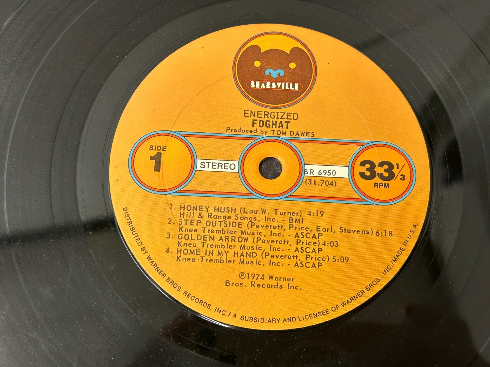 Foghat Energized LP 1974 Bearsville BR 6950 VG Vinyl Classic Rock Free Shipping