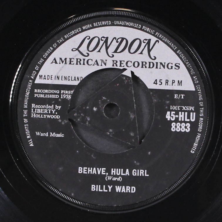 BILLY WARD & DOMINOES: please don’t say no / behave, hula girl LONDON 7″ Single