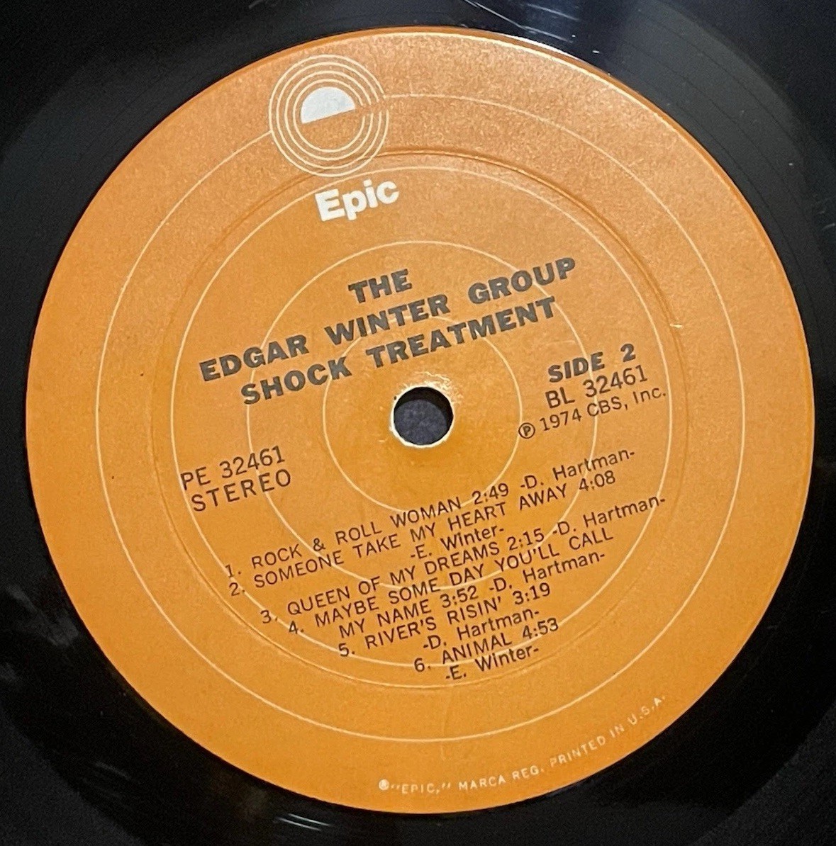 THE EDGAR WINTER GROUP SHOCK TREATMENT EPIC (VG) PE-32461 LP VINYL RECORD