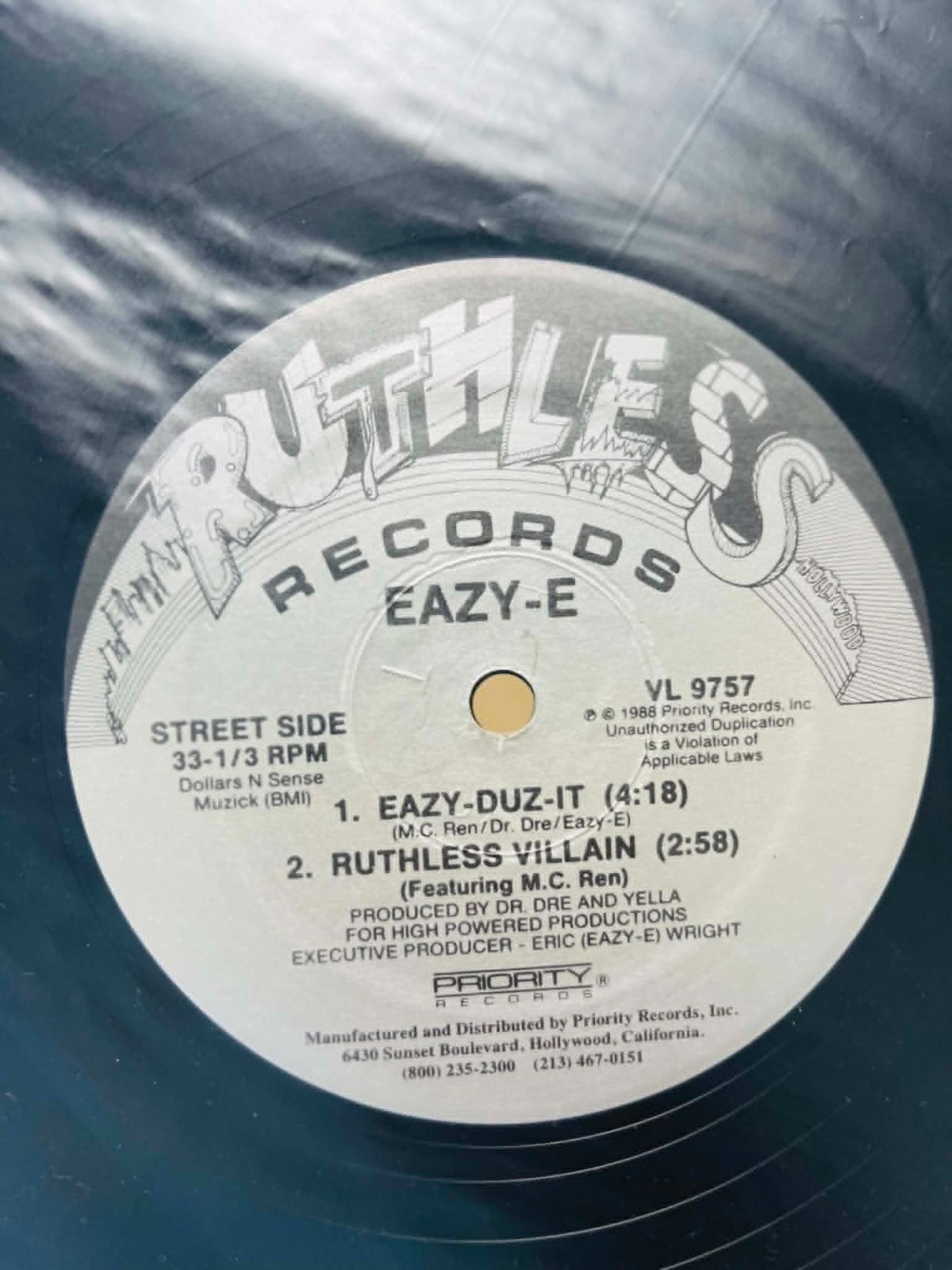 Eazy-E Eazy-Duz-It / Ruthless Villain / Radio 12″ Vinyl 1988 US Original NWA