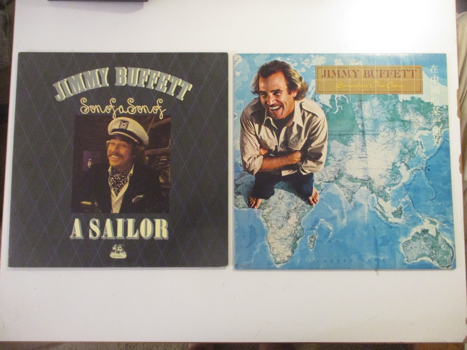 Jimmy Buffett 2 LP Vinyl – Son of a Sailor & Somewhere over China – VERY NICE