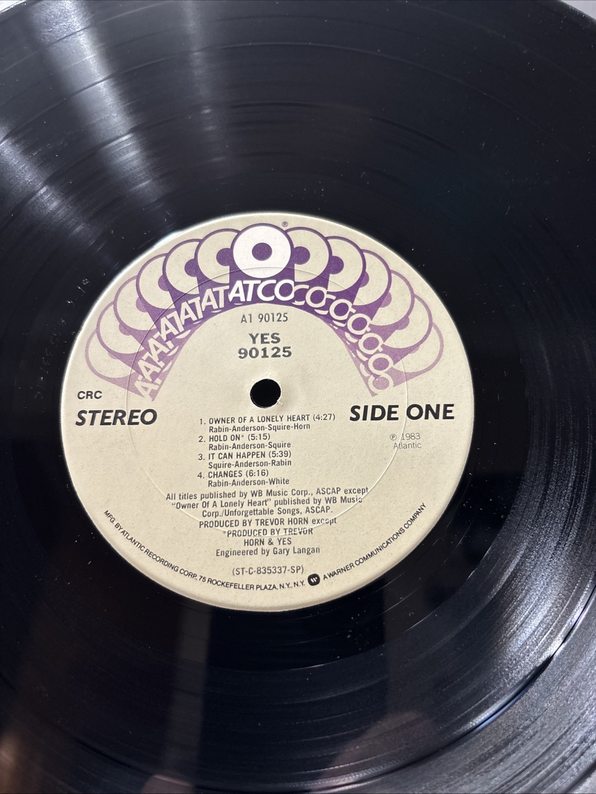 YES 90125 (1983, Vinyl LP, ATCO, AR) Owner Of A Lonely Heart Leave It / NM