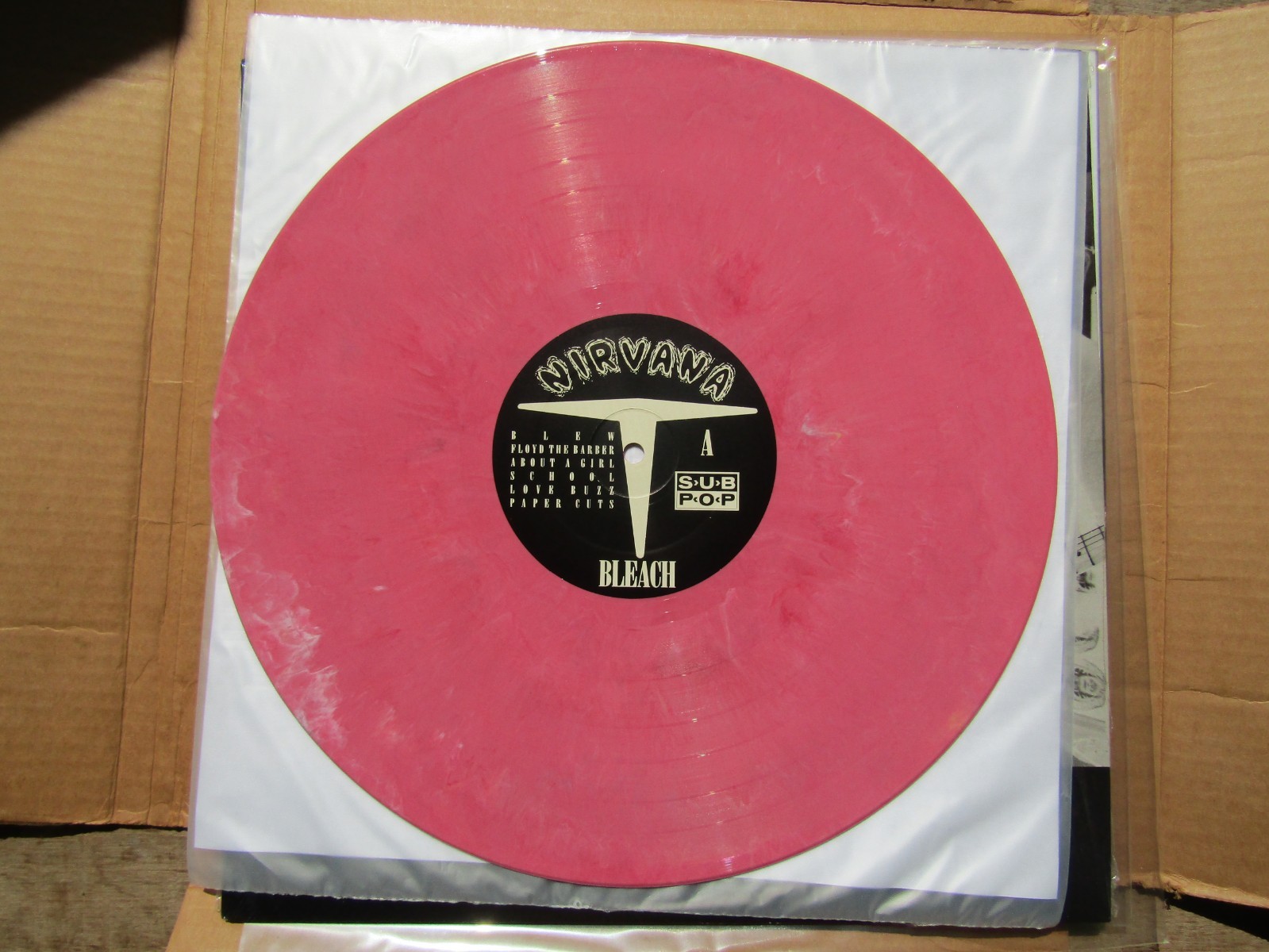 Nirvana Bleach LP, Album,1992 , Pink Marbled SP 34 3rd Pressing.