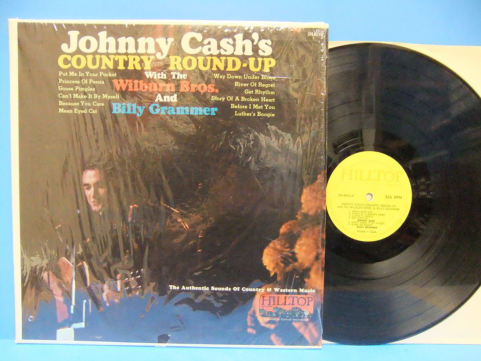 Johnny Cash Country Round-up 1965 Mono LP Record Hilltop JM 6010 Wilburn Bros