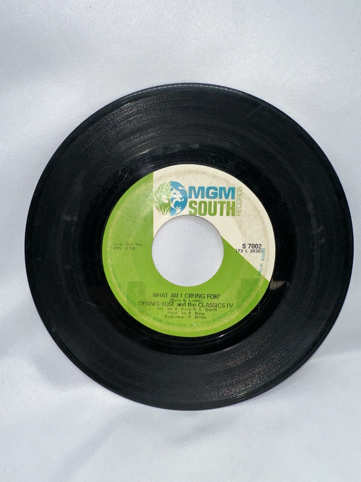 Dennis Yost and the Classics IV – What Am I Crying For? / 7″ 45 rpm Vinyl Single