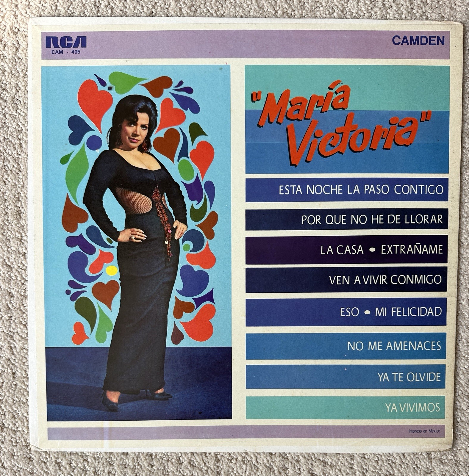 Maria Victoria Self Titled LP Vinyl 1969 RCA Camden CAM 405 Mexico Press VG+/VG+