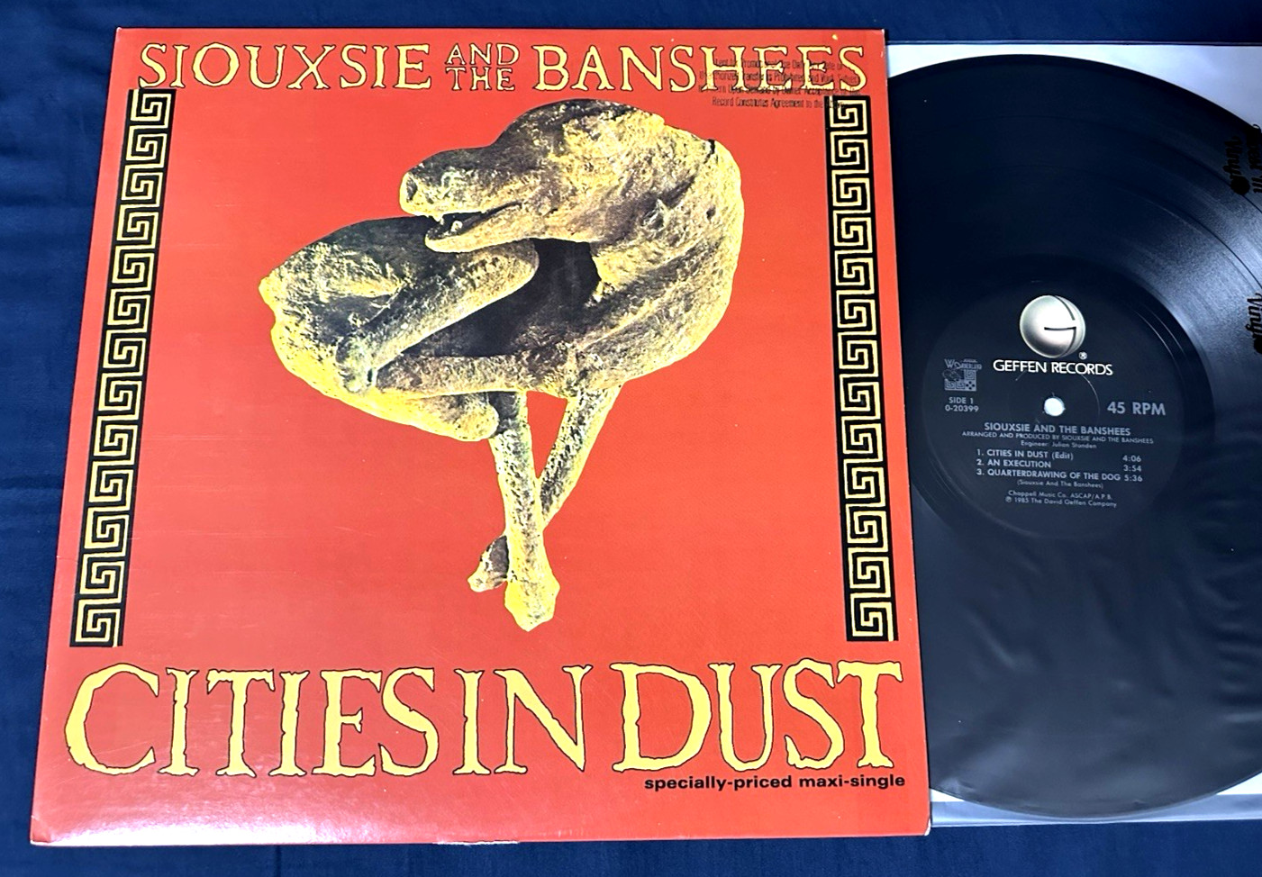 🔥SIOUXSIE AND THE BANSHEES “Cities In Dust” US PROMO 1st press 12″ 45 Goth Rock