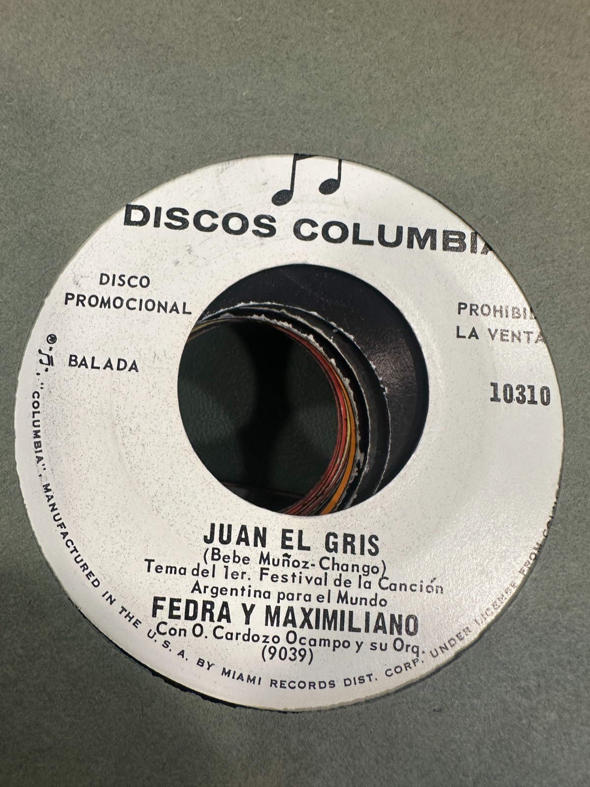 Latin 45 Pop Vocal Balada Columbia Fedra Y Maximiliano Juan El Gris 25 Diciembre