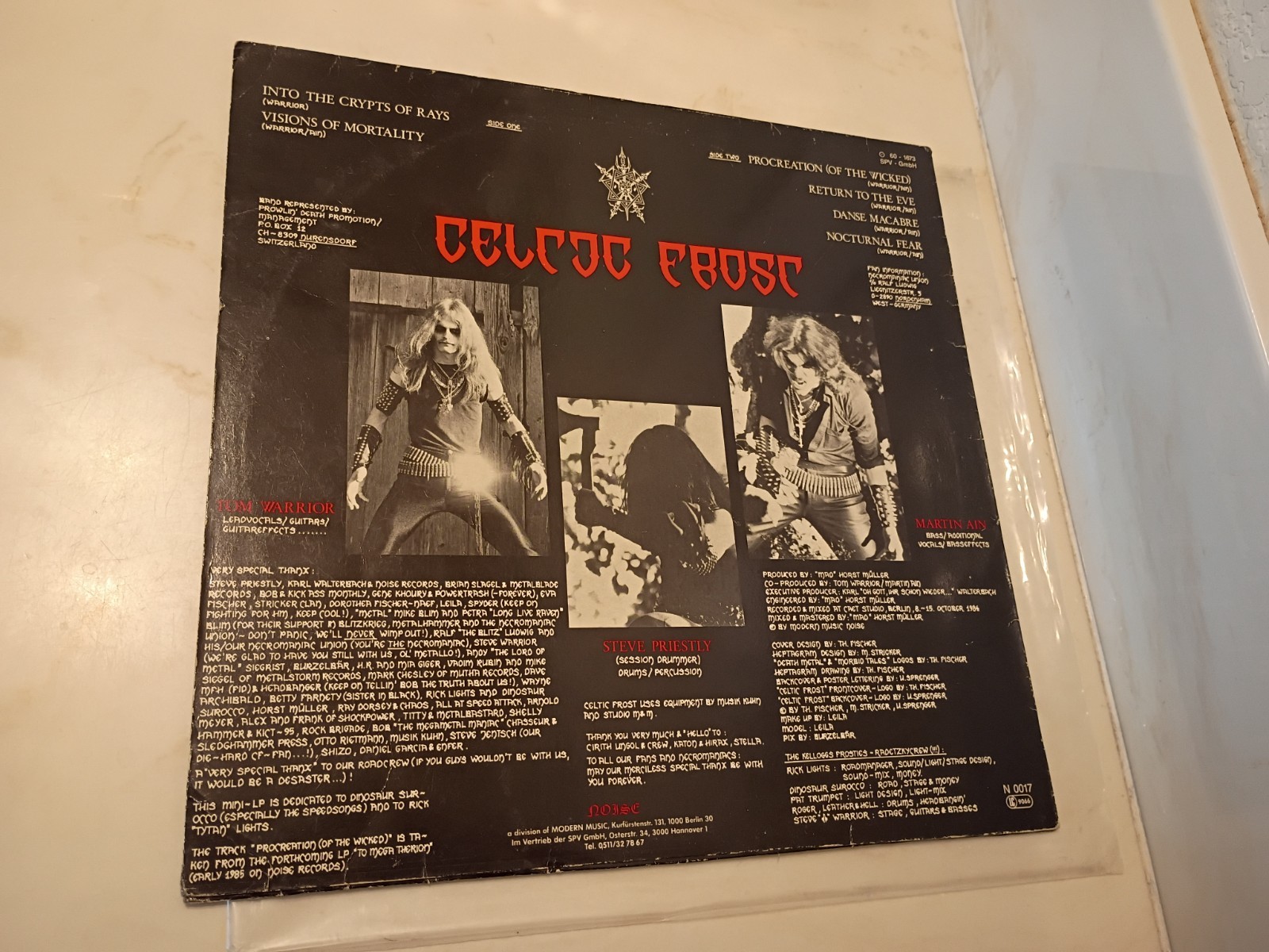 CELTIC FROST MORBID TALES LP 1984 NOISE RECORDS N 0017 W/POSTER & INNER METAL