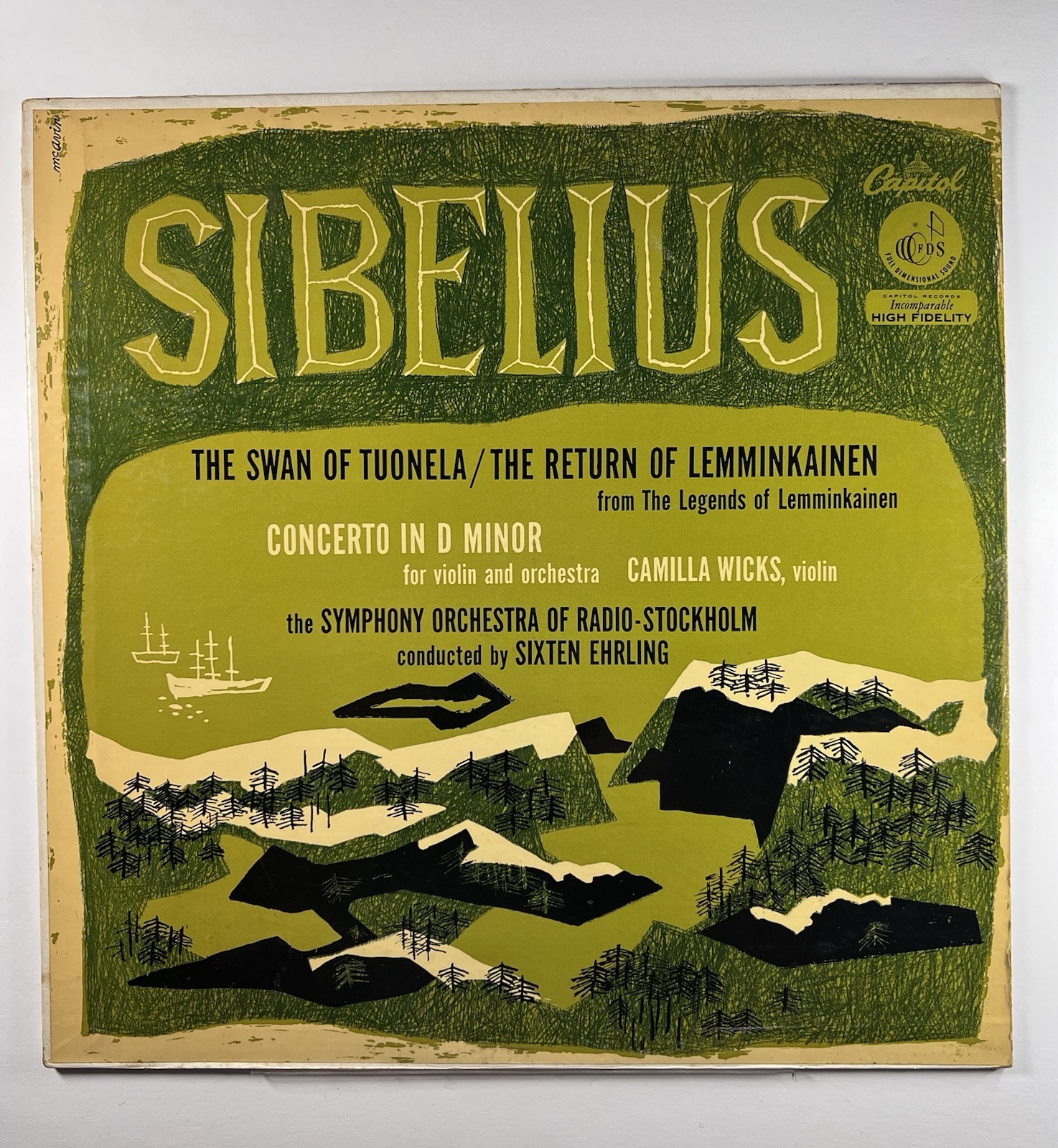 Camilla Wicks / Sibelius Violin Concerto / Swan Of Tuonela LP P8327 Rare Orig.