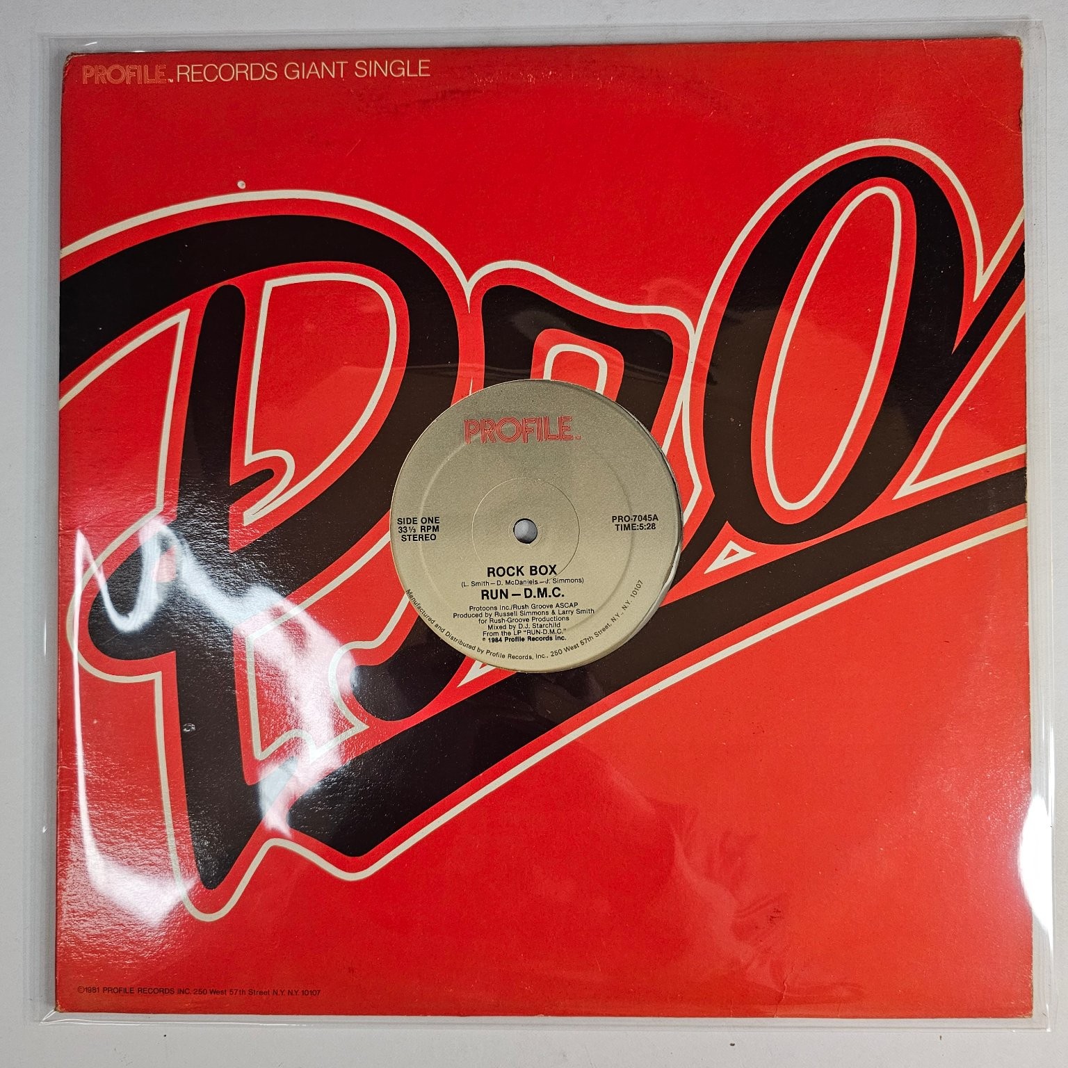 Run-D.M.C. – Rock Box 12″ Record 1984 Profile Hip Hop 33 RPM