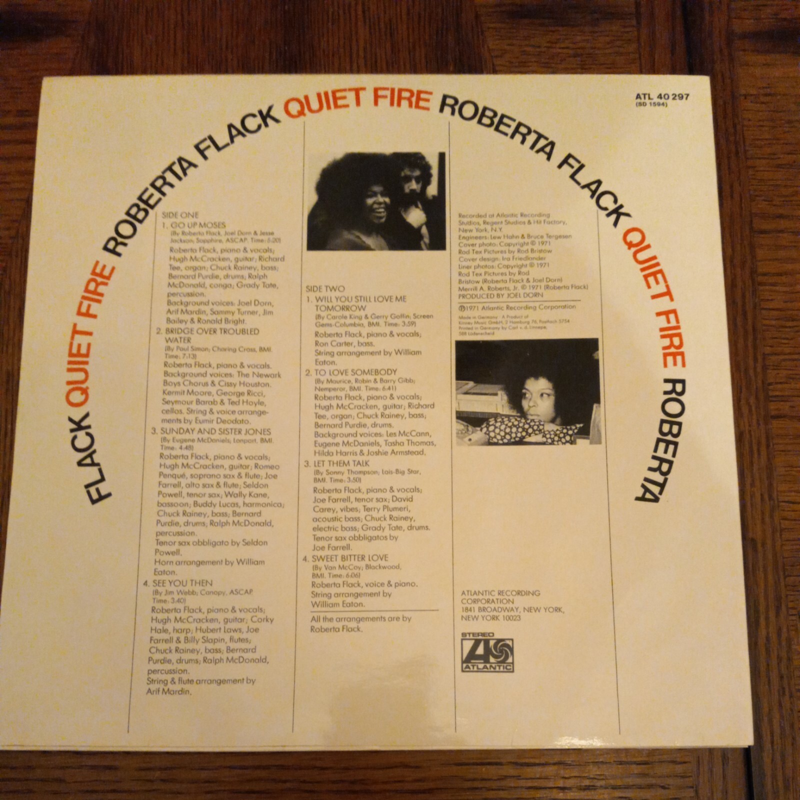 Roberta Flack – Quiet Fire LP – Atlantic ATL 40297 German Import Rare VG+!!