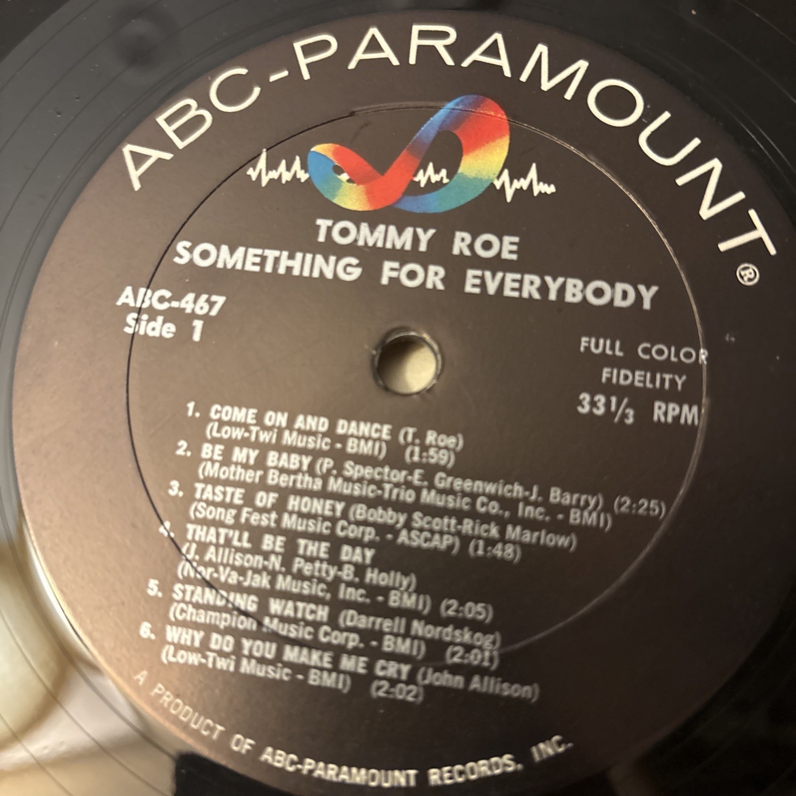 TOMMY ROE: something for everybody ABC 12″ LP 33 RPM