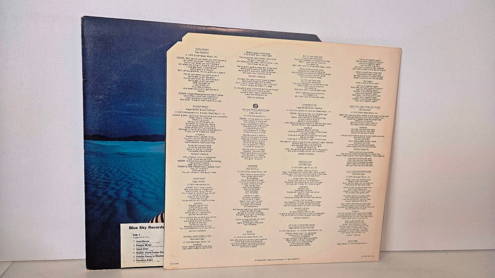 EDGAR WINTER GROUP With Rick Derringer WHITE LABEL PROMO 1975 BLUE SKY PZ 33798